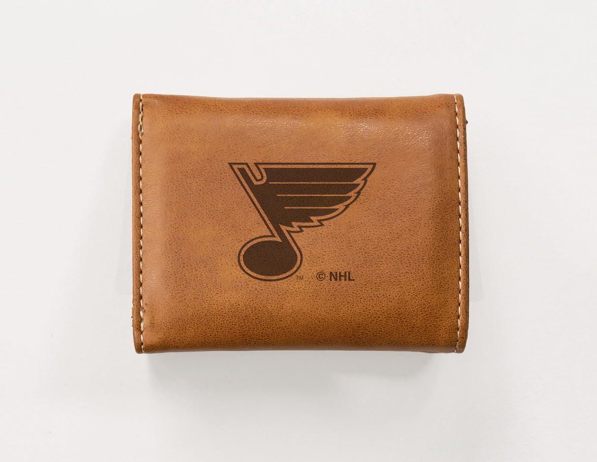 Rico Industries NHL St. Louis Blues Laser Engraved Faux Leather Trifold Wallet-1