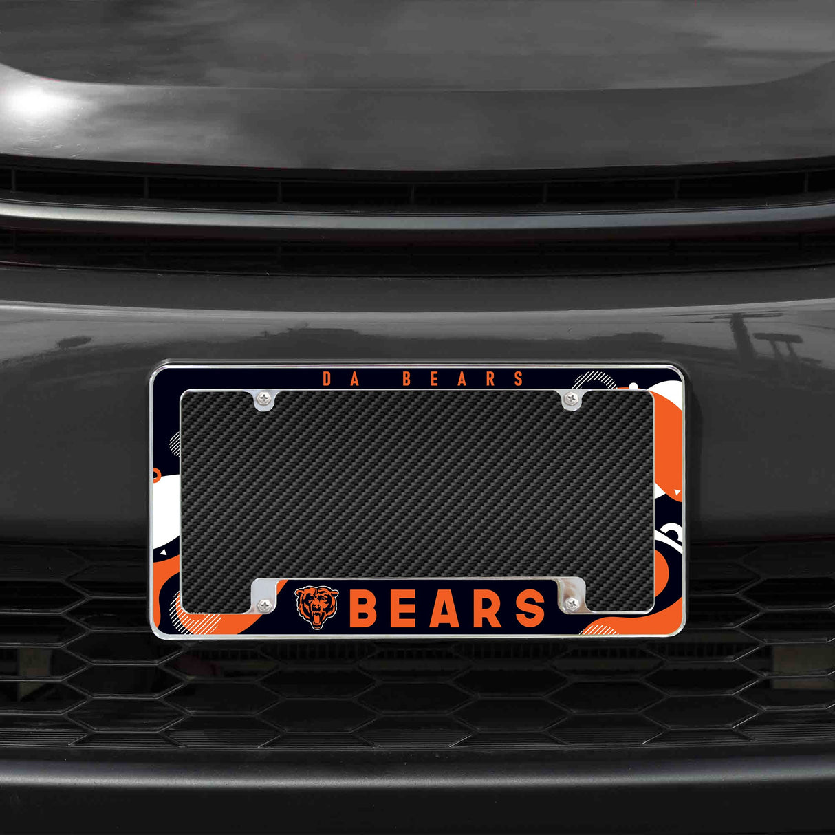 Rico Industries NFL Chicago Bears Wave 12" x 6" Chrome License Plate Frame-1