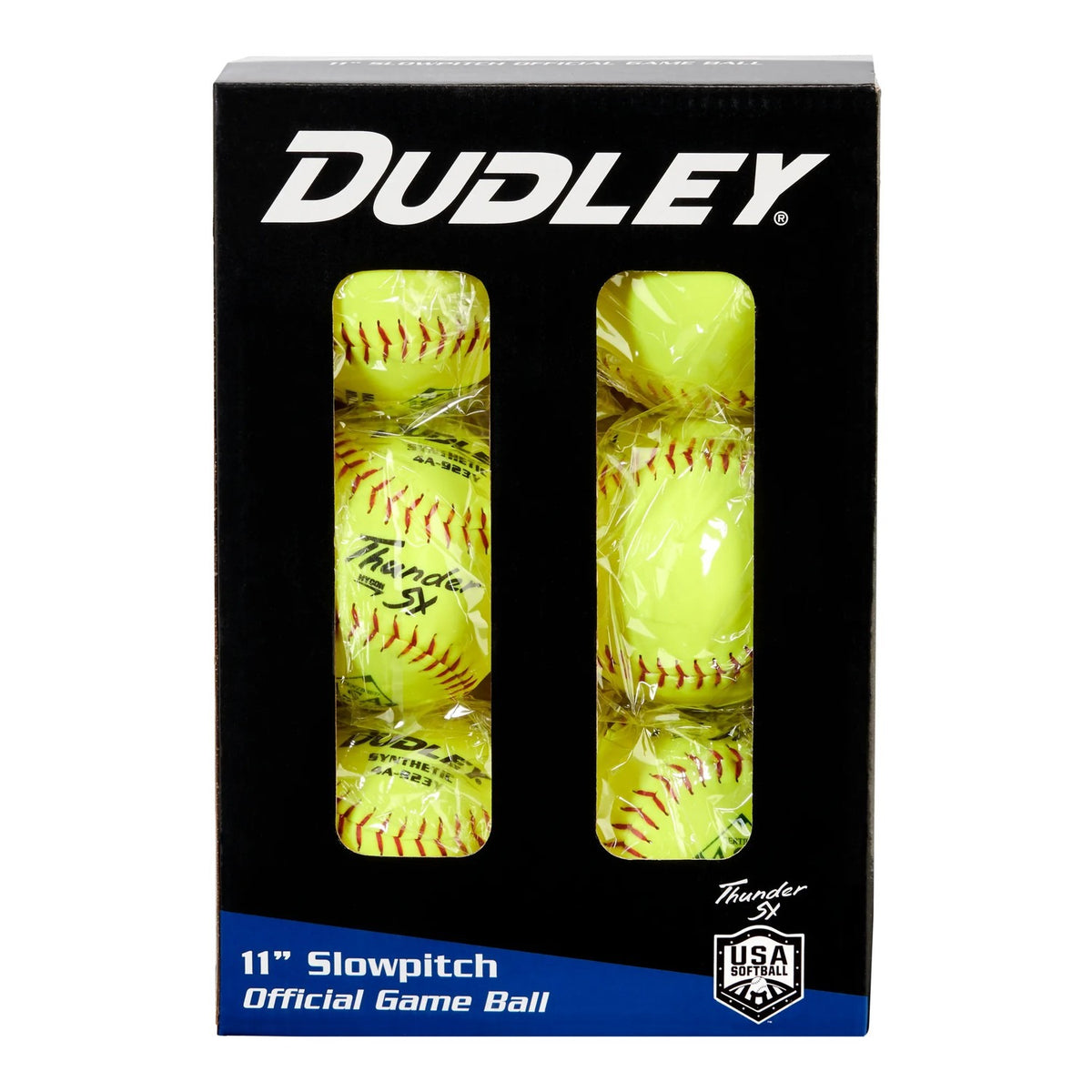 Dudley 6 Pack USASB Thunder SY Synthetic Slowpitch Softballs