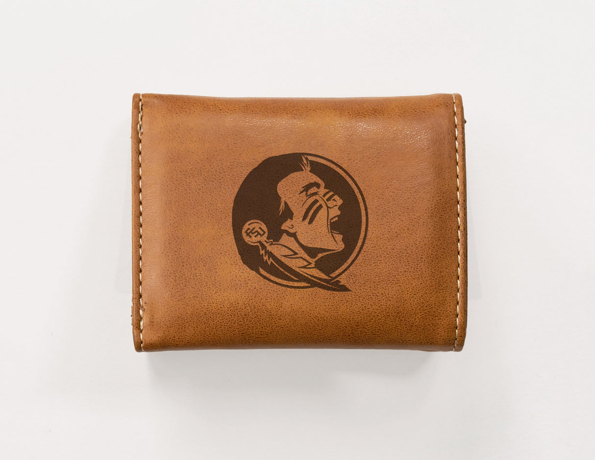 Rico Industries NCAA Florida State Seminoles Laser Engraved Faux Leather Trifold Wallet-1