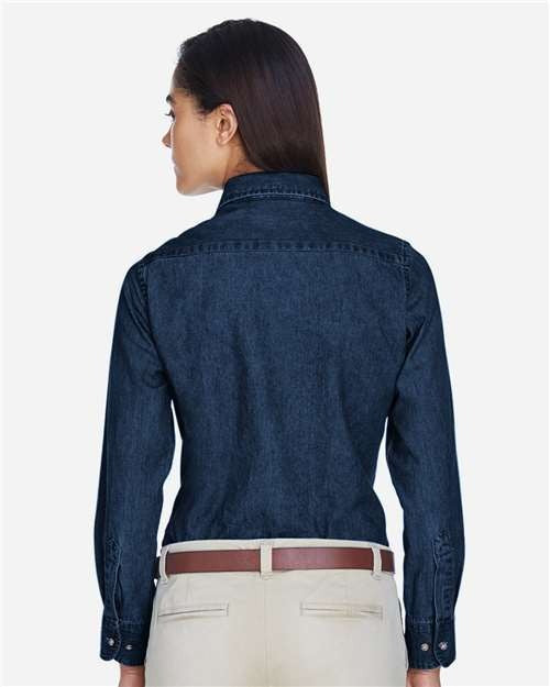 Harriton Women's Denim Shirt-5