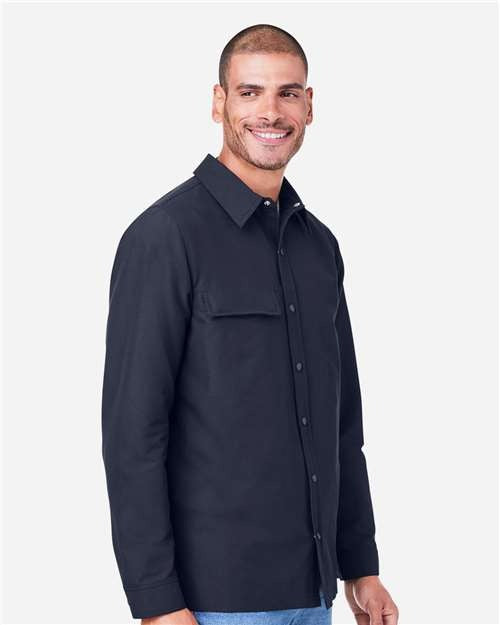Harriton Men's Flex Twill Overshirt Jacket-4