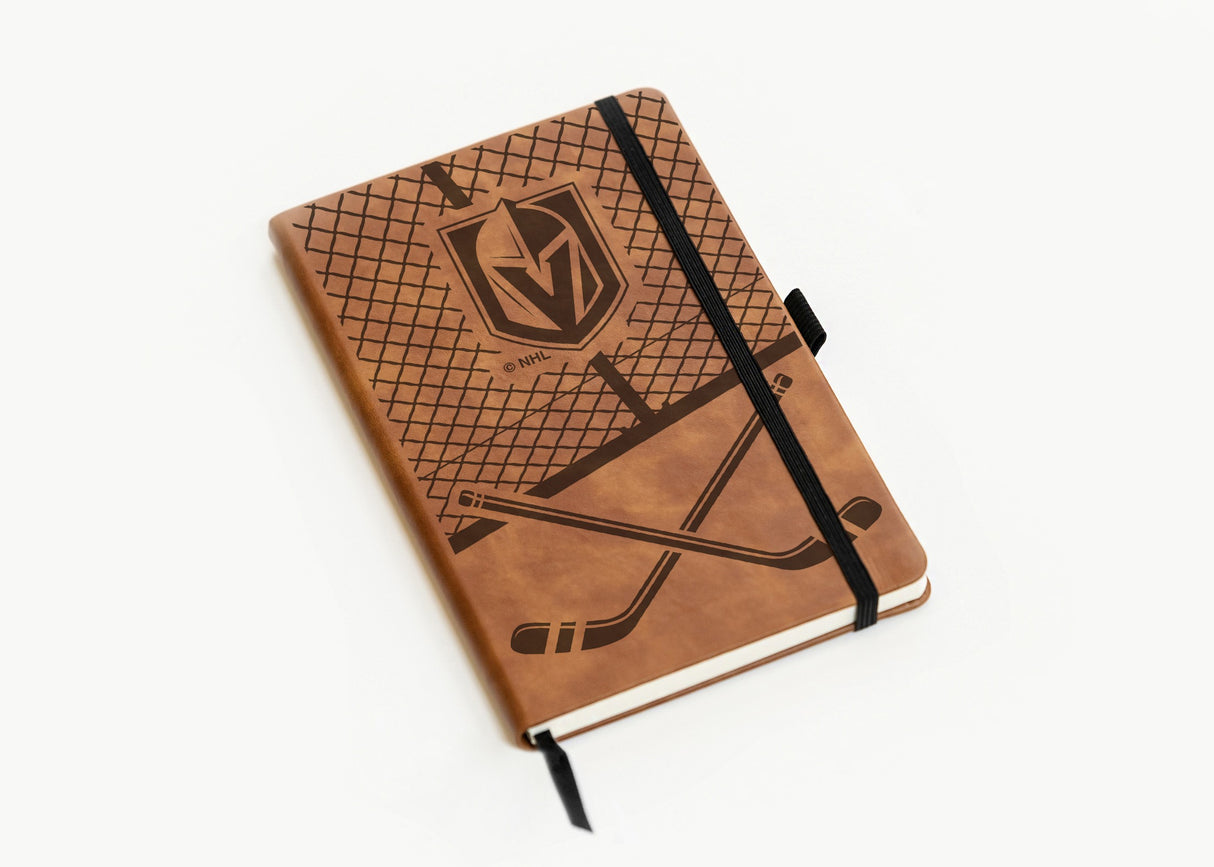 Rico Industries NHL Vegas Golden Knights Brown Laser Engraved Small Notepad-2