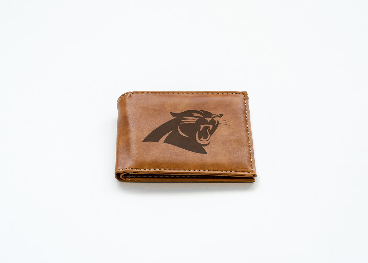 Rico Industries NFL Carolina Panthers Laser Engraved Billfold Wallet-2