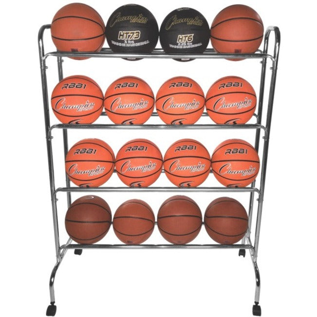 Champion Sports Powder-Coated Ball Cart Basketball Equipment All