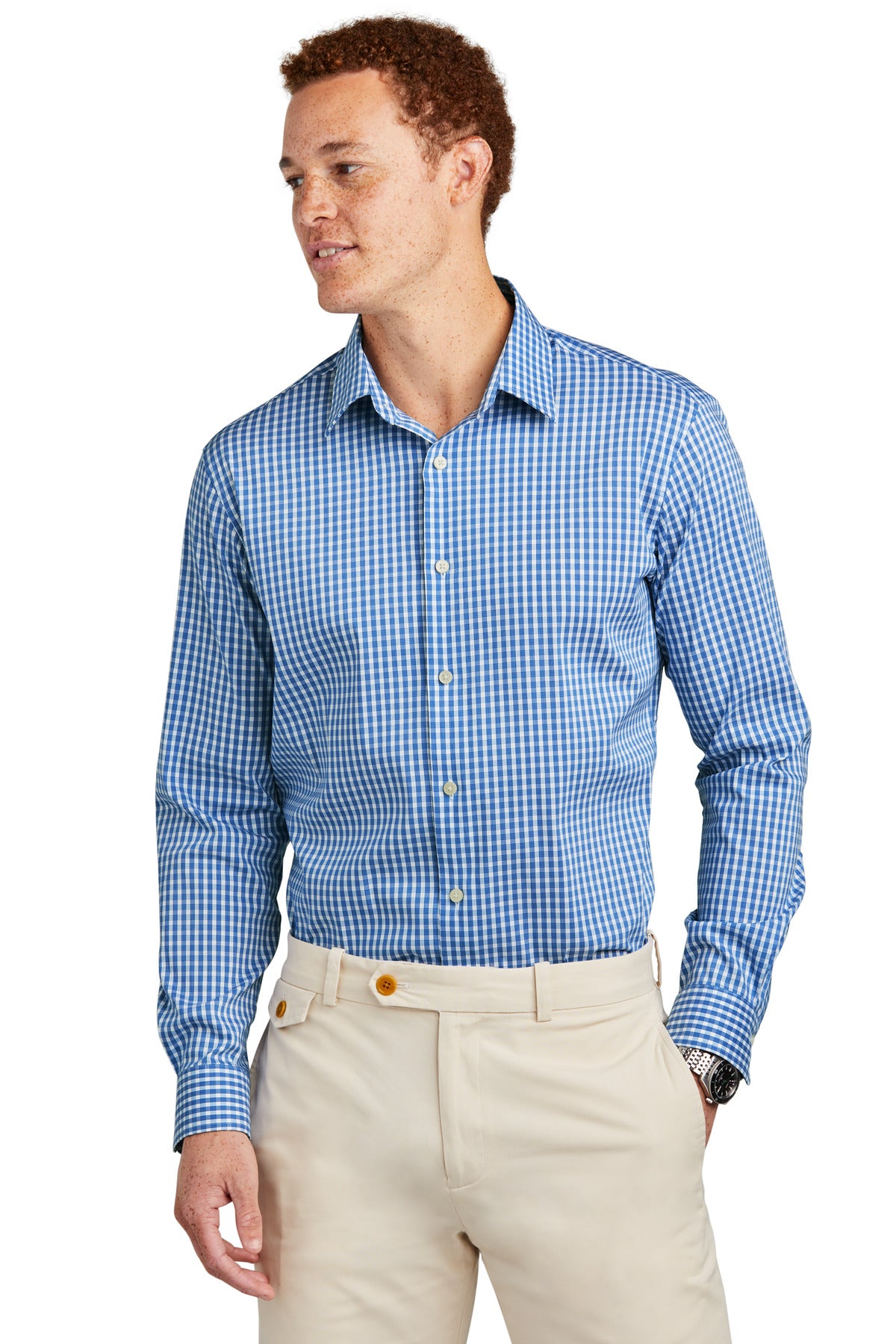 Brooks Brothers Tech Stretch Patterned Shirt. BB18006 Corporate Apparel Shirts & Tops