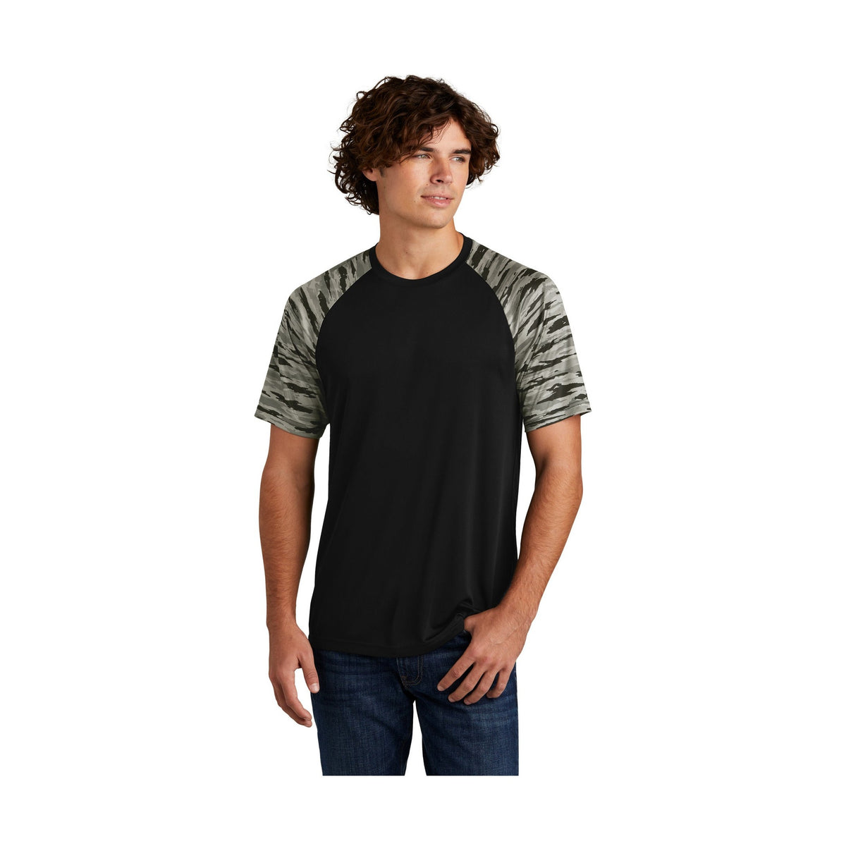 Sport-Tek Men's Drift Camo Colorblock Tee ST376