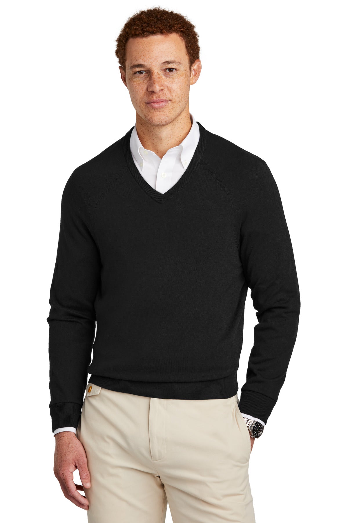 Brooks Brothers Cotton Stretch V-Neck Sweater. BB18400 Corporate Apparel Sweatshirts & Fleece