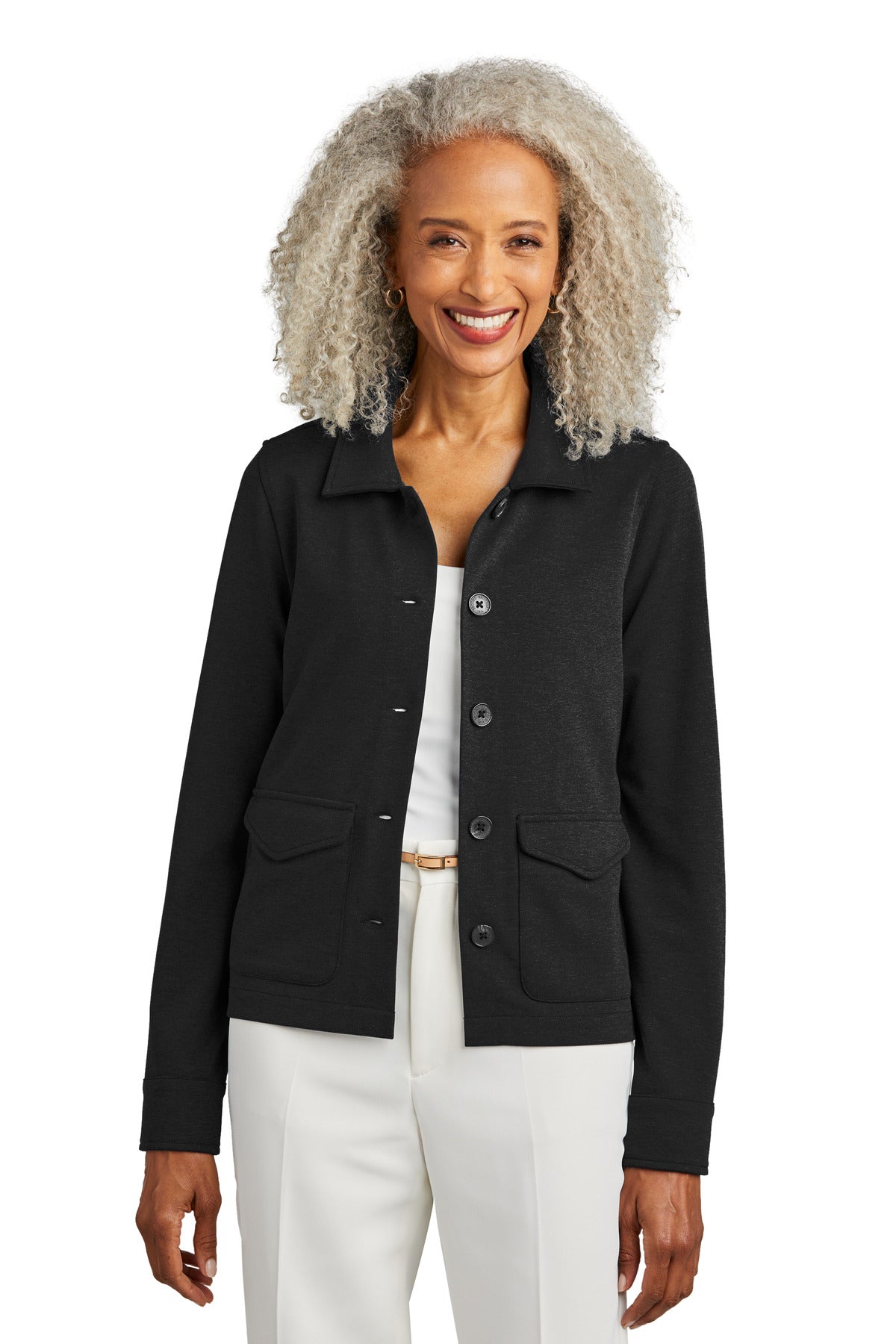 Brooks Brothers Women's Mid-Layer Stretch Button Jacket. BB18205 Corporate Apparel Shirts & Tops