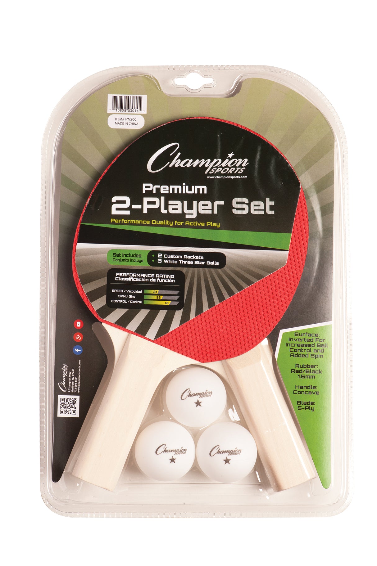Champion Sports Two Player Table Tennis Set Tennis & Racquet Tennis Racquets All