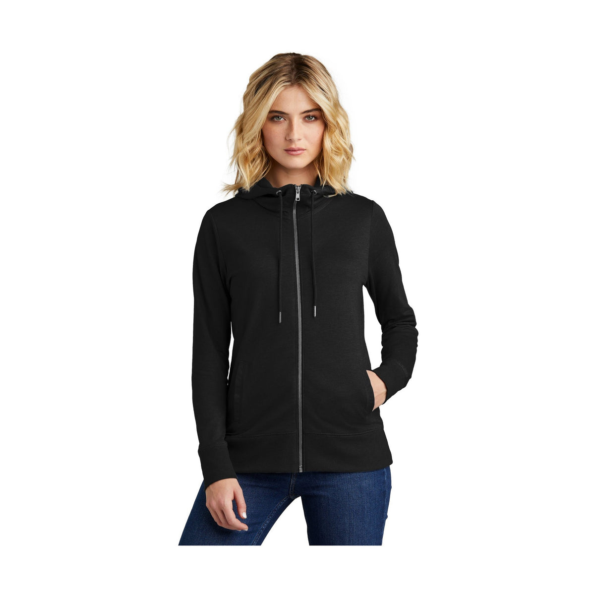 District Women's Featherweight French Terry Full-Zip Hoodie DT673