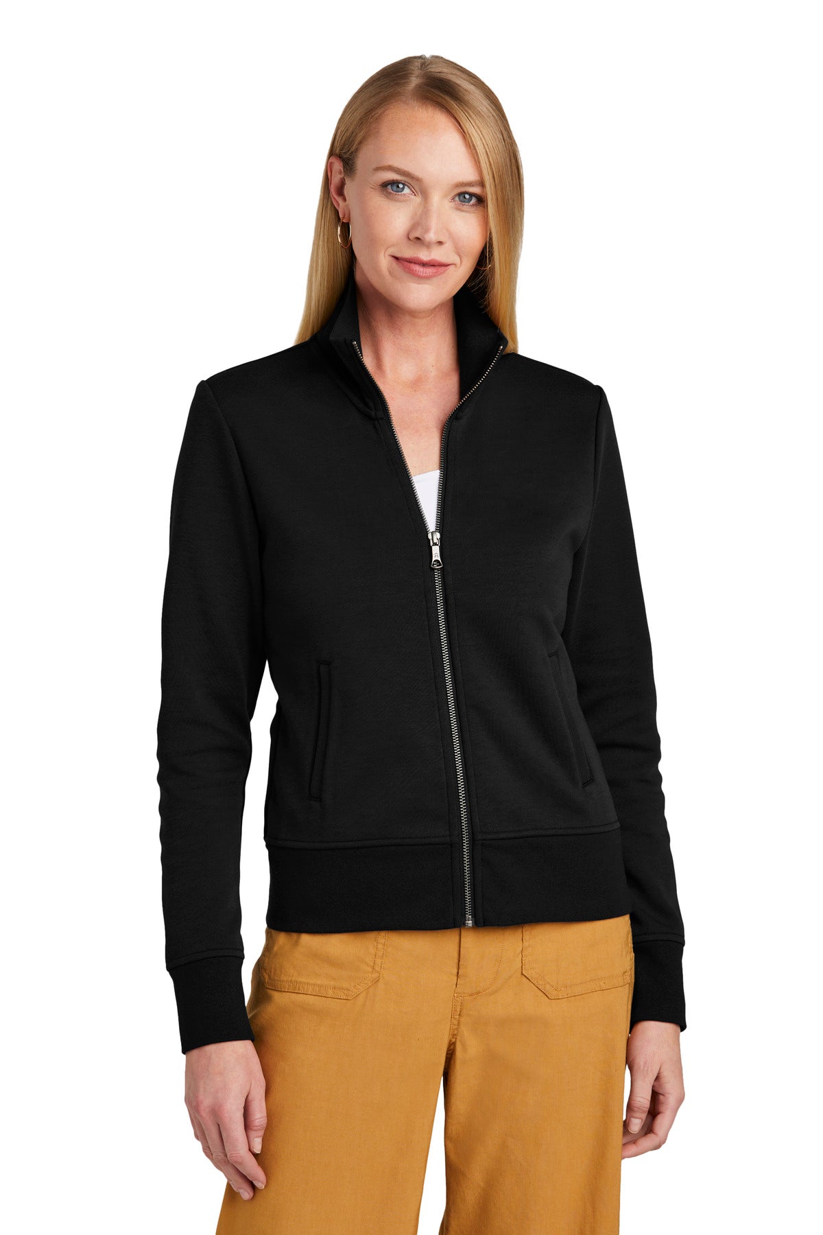 Brooks Brothers Women's Double-Knit Full-Zip. BB18211 Corporate Apparel Shirts & Tops