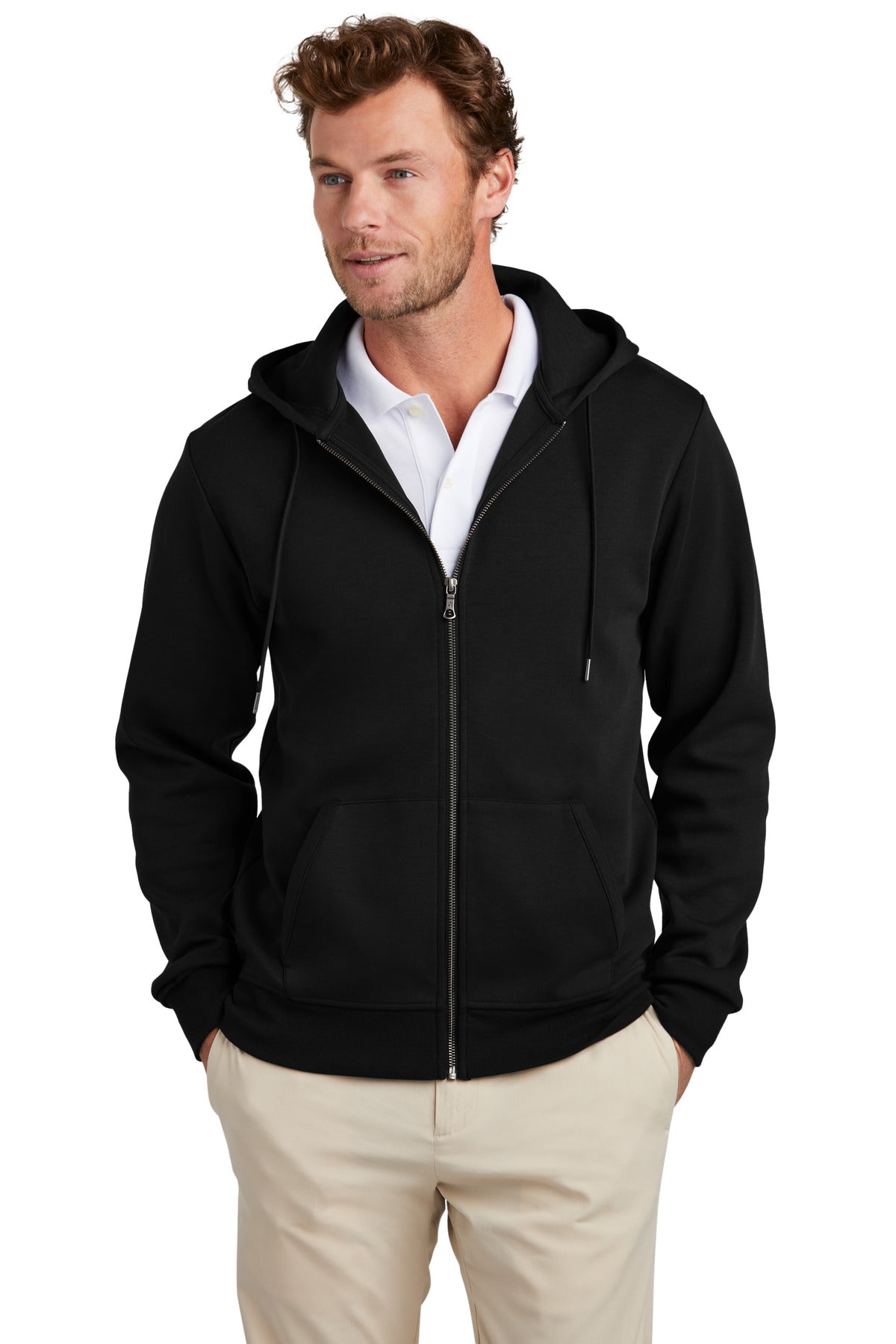 Brooks Brothers Double-Knit Full-Zip Hoodie. BB18208 Corporate Apparel Sweatshirts & Fleece