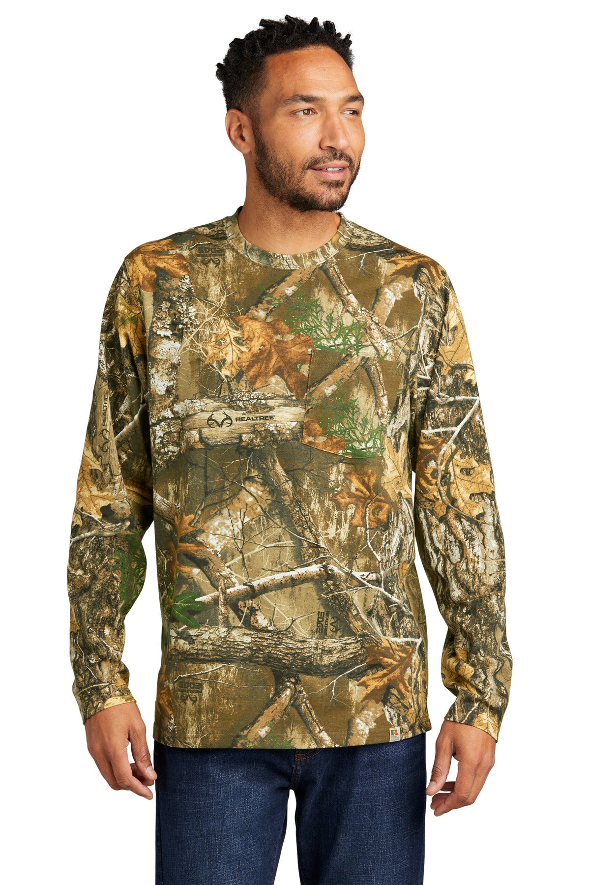 Russell Outdoors Realtree Long Sleeve Pocket Tee. RU100LSP Corporate Apparel Shirts & Tops