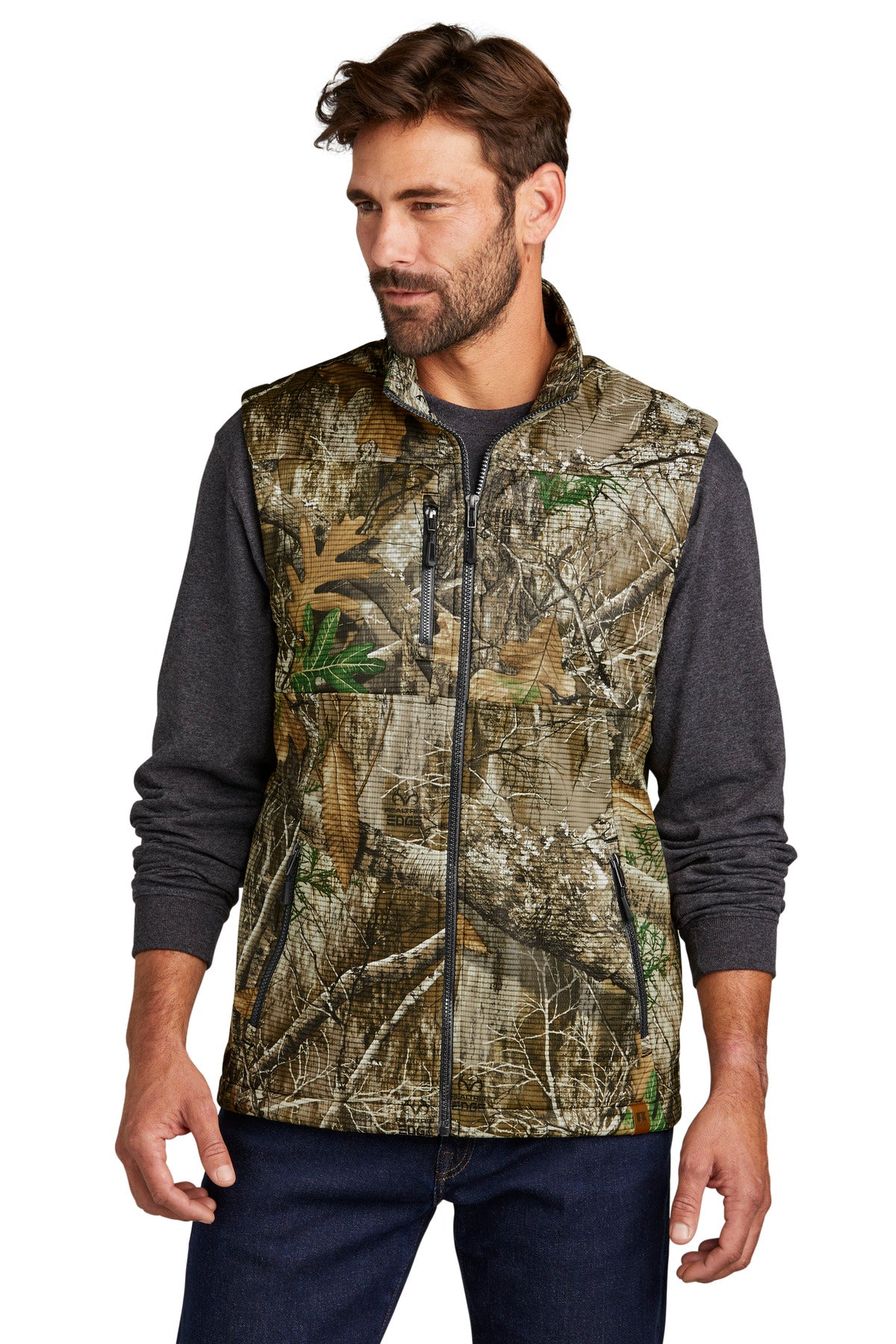 Russell Outdoors Men's Realtree Atlas Soft Shell Vest. RU603 Corporate Apparel Jackets & Vests