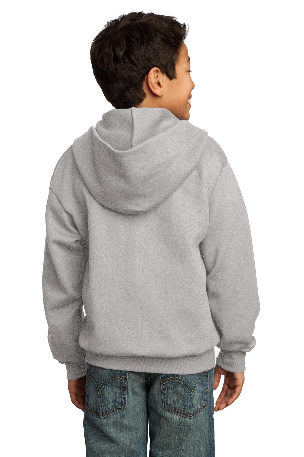Port & Company Youth Core Fleece Full-Zip Hooded Sweatshirt Youth Apparel Hoodies & Sweatshirts