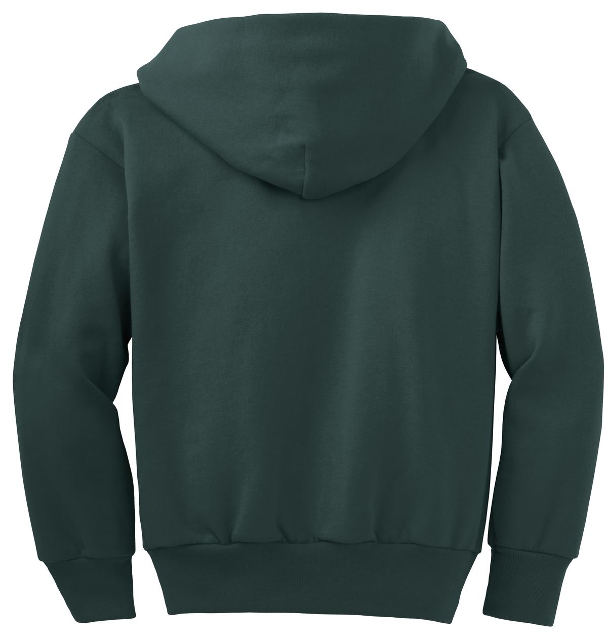 Port & Company Youth Core Fleece Full-Zip Hooded Sweatshirt Youth Apparel Hoodies & Sweatshirts