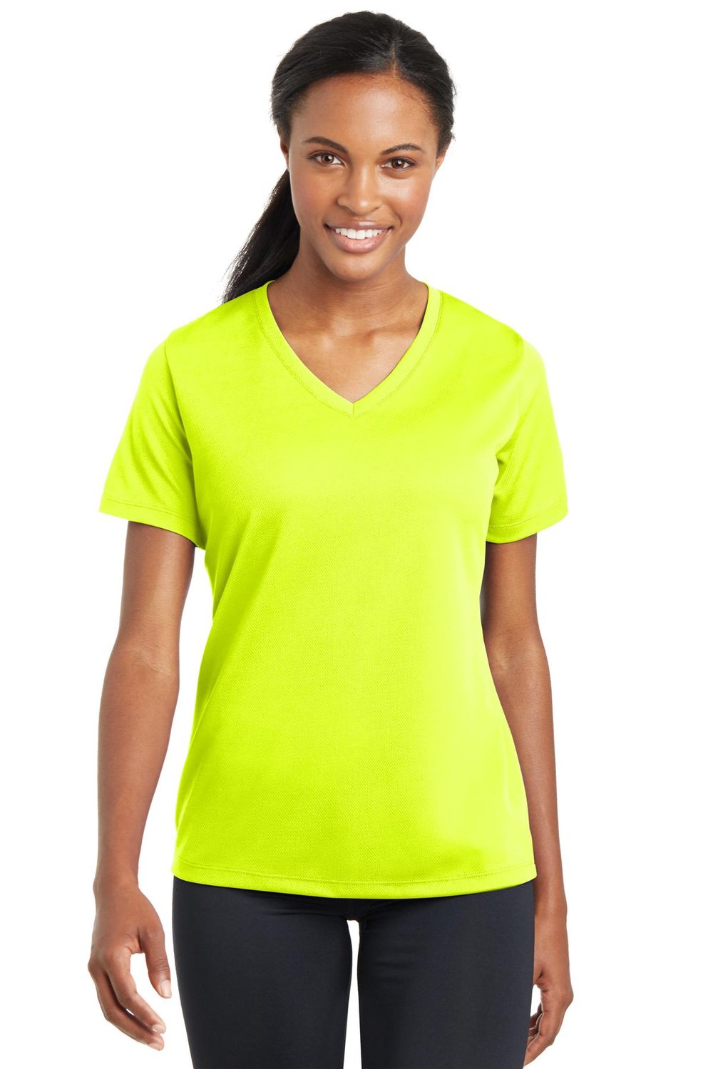 Sport-Tek Women's PosiCharge RacerMesh V-Neck Tee Womens Apparel Shirts & Tops