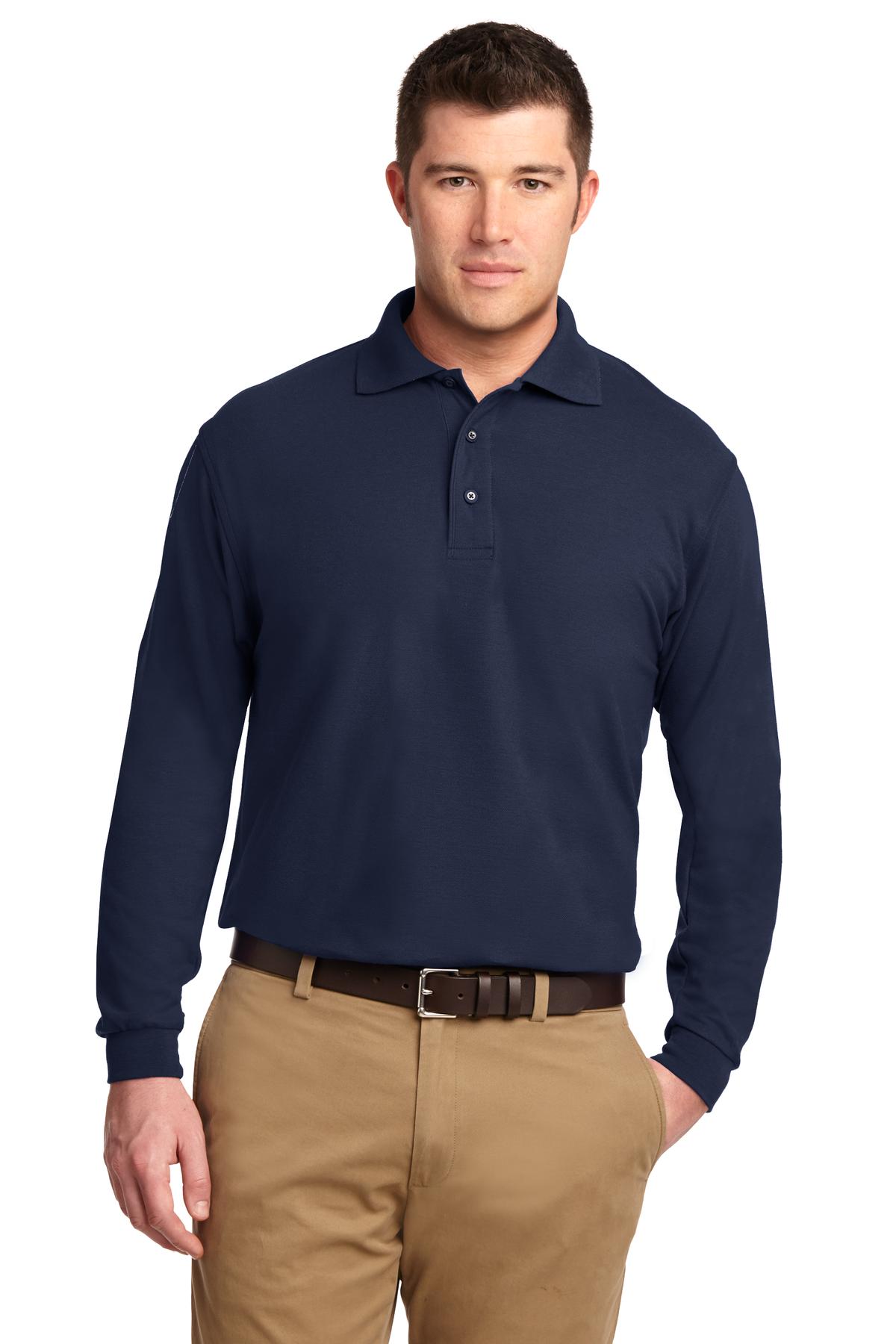 Port Authority Men's Silk Touch Long Sleeve Polo. K500LS Mens Apparel Shirts & Tops