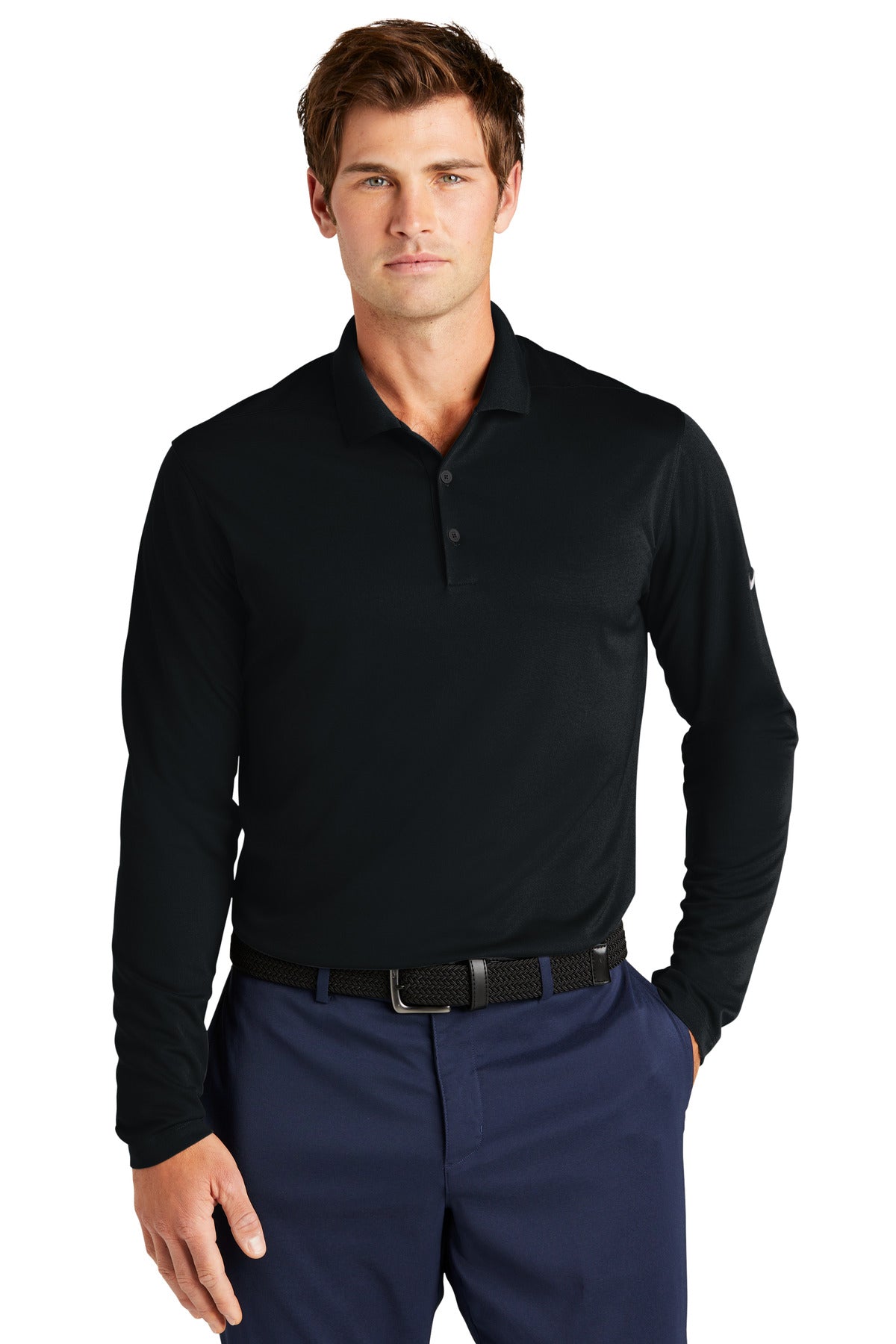 Nike Men's Dri-FIT Micro Pique 2.0 Long Sleeve Polo. NKDC2104 Corporate Apparel Shirts & Tops