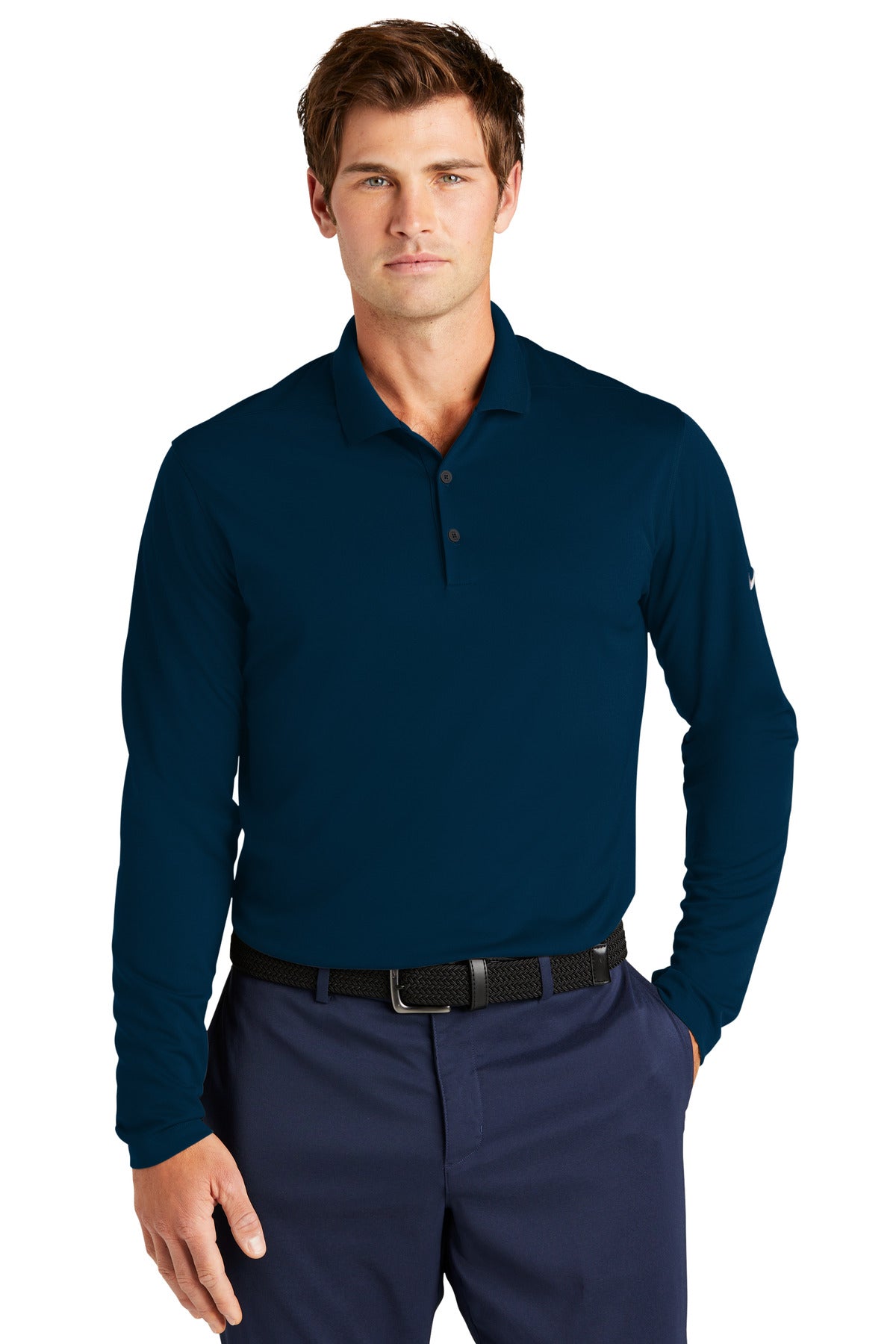 Nike Men's Dri-FIT Micro Pique 2.0 Long Sleeve Polo. NKDC2104 Corporate Apparel Shirts & Tops
