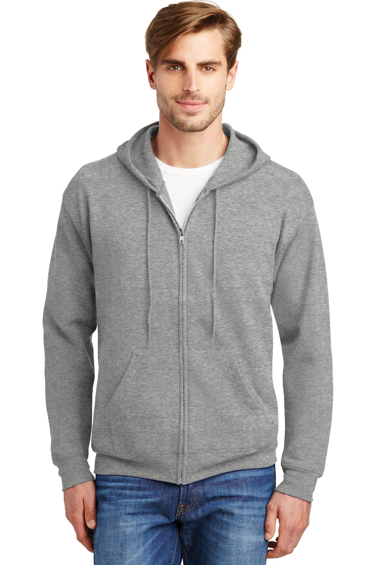 Hanes Men's Ecosmart Full-Zip Hooded Sweatshirt Mens Apparel Sweatshirts & Fleece