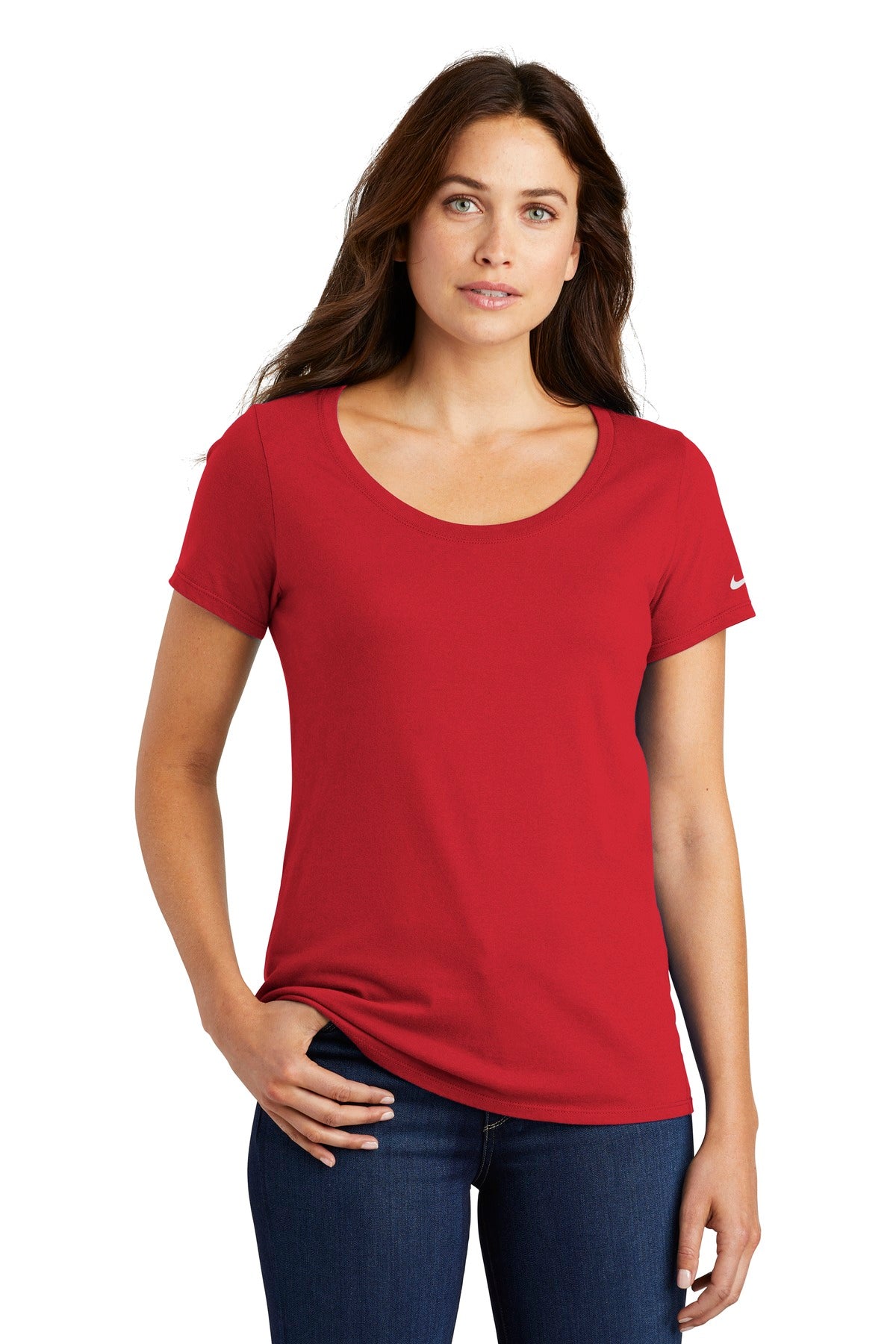 Nike Women's Core Cotton Scoop Neck Tee Shirt. NKBQ5236 Corporate Apparel Shirts & Tops