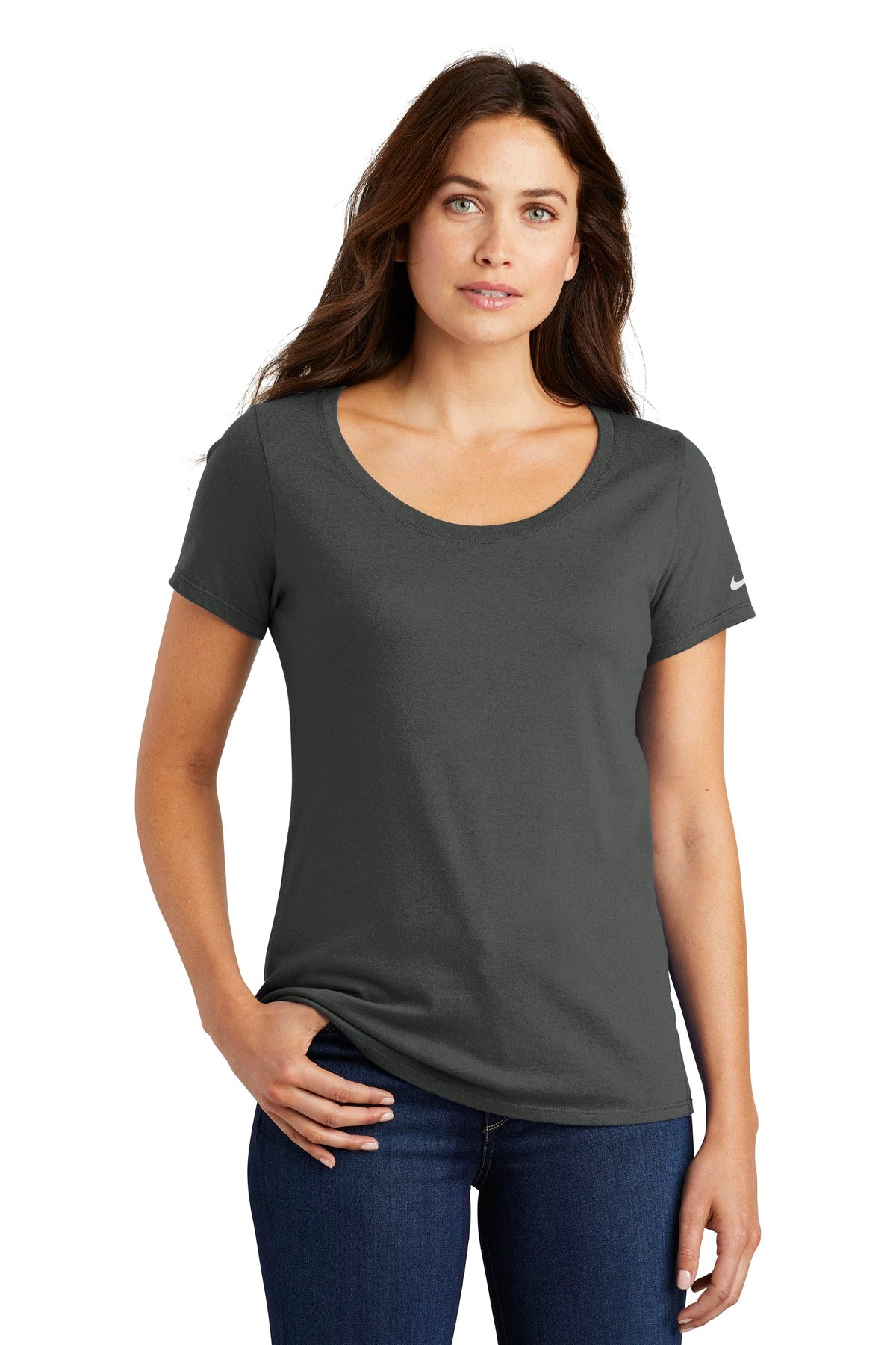 Nike Women's Core Cotton Scoop Neck Tee Shirt. NKBQ5236 Corporate Apparel Shirts & Tops