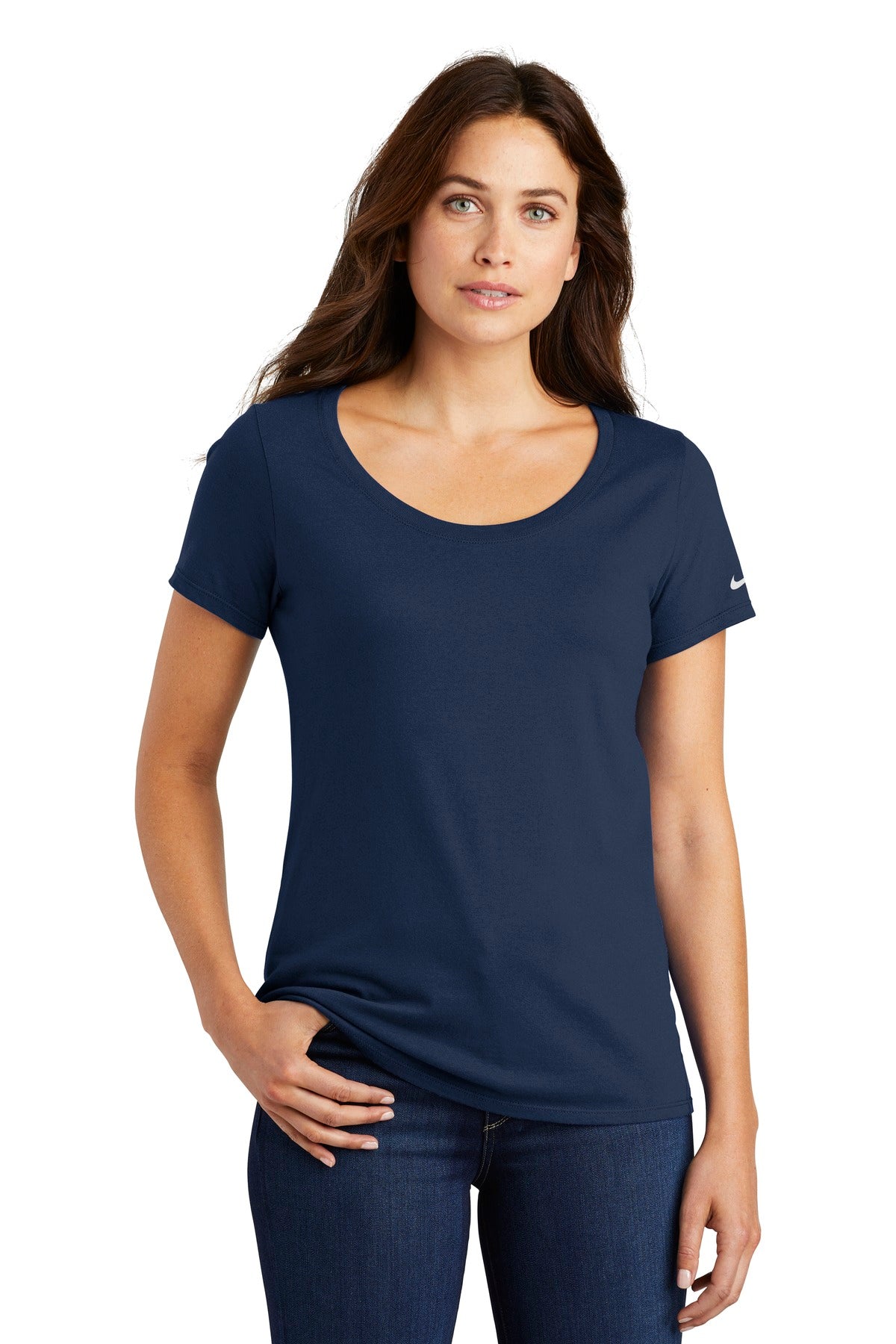 Nike Women's Core Cotton Scoop Neck Tee Shirt. NKBQ5236 Corporate Apparel Shirts & Tops
