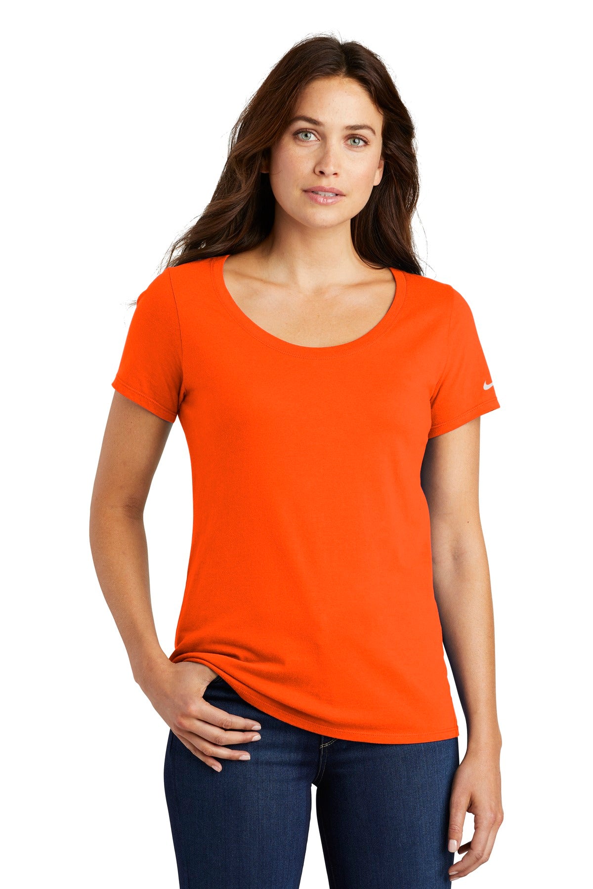 Nike Women's Core Cotton Scoop Neck Tee Shirt. NKBQ5236 Corporate Apparel Shirts & Tops