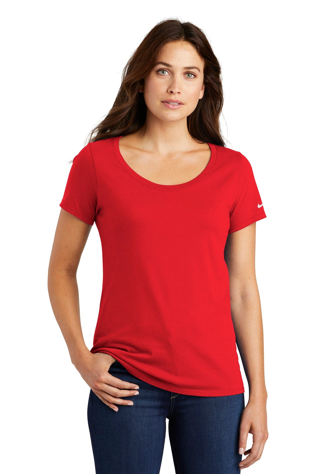 Nike Women's Core Cotton Scoop Neck Tee Shirt. NKBQ5236 Corporate Apparel Shirts & Tops