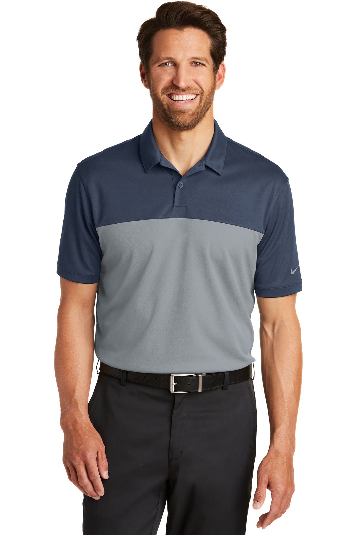 Nike Men's Dri-FIT Colorblock Micro Pique Polo. 881655 Corporate Apparel Shirts & Tops