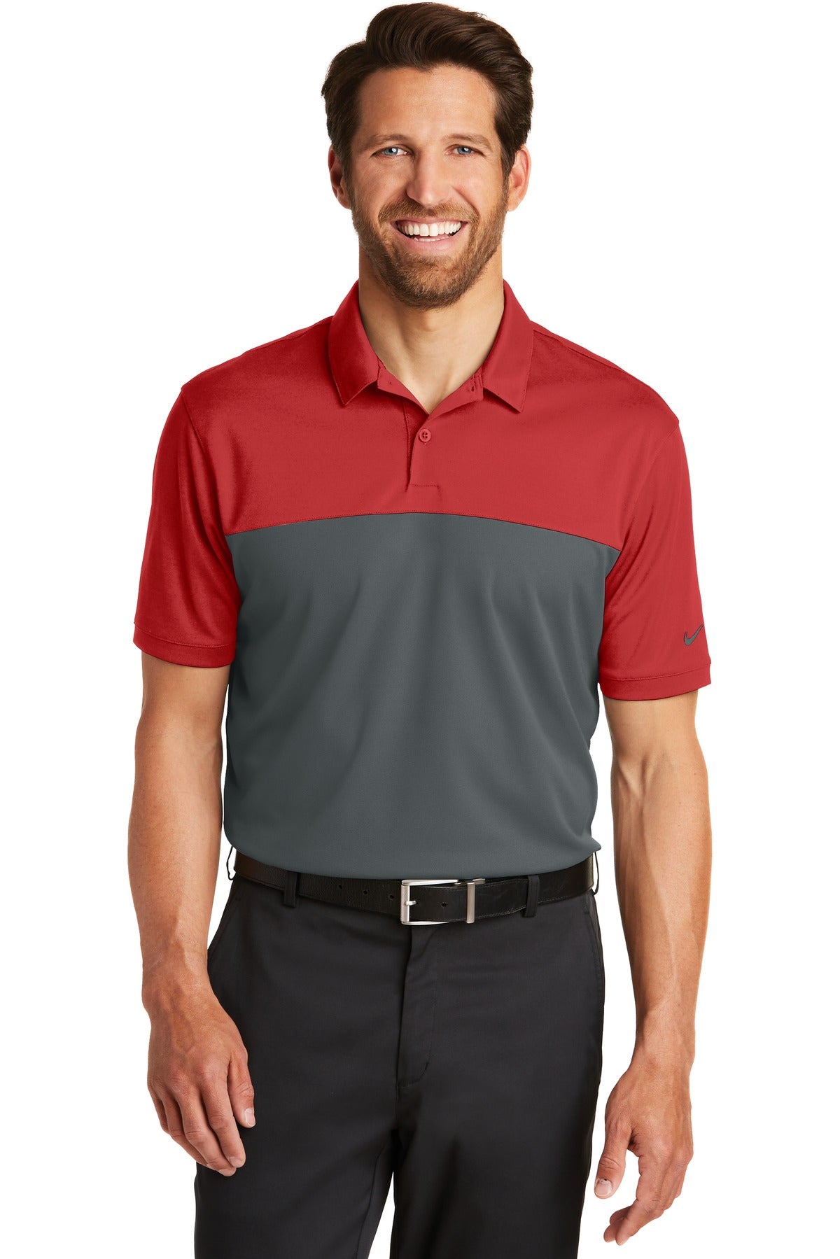 Nike Men's Dri-FIT Colorblock Micro Pique Polo. 881655 Corporate Apparel Shirts & Tops