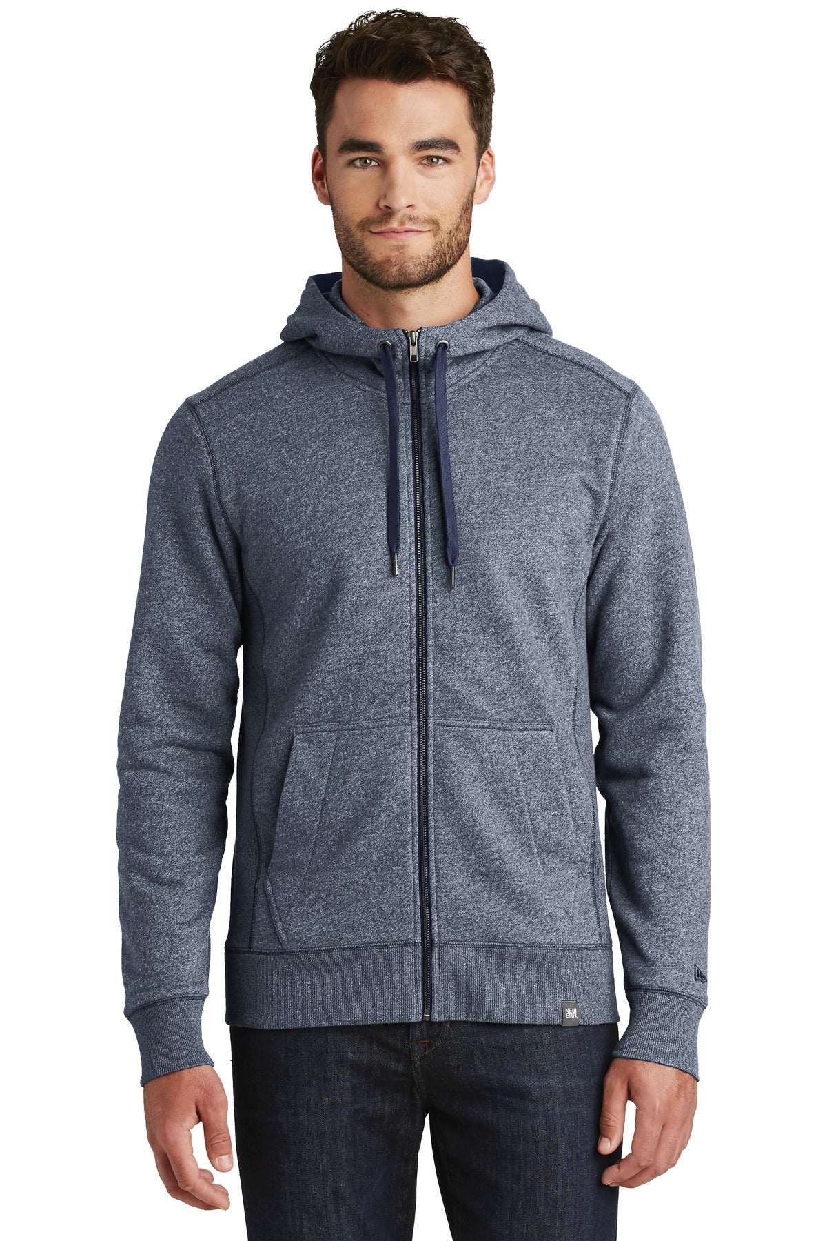 New Era Men's French Terry Full-Zip Hoodie. NEA502 Corporate Apparel Sweatshirts & Fleece