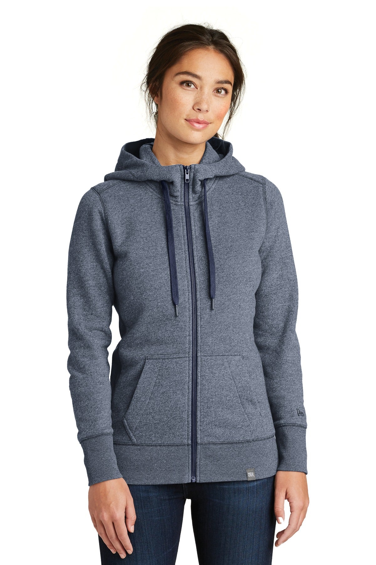 New Era Women's French Terry Full-Zip Hoodie. LNEA502 Corporate Apparel Sweatshirts & Fleece