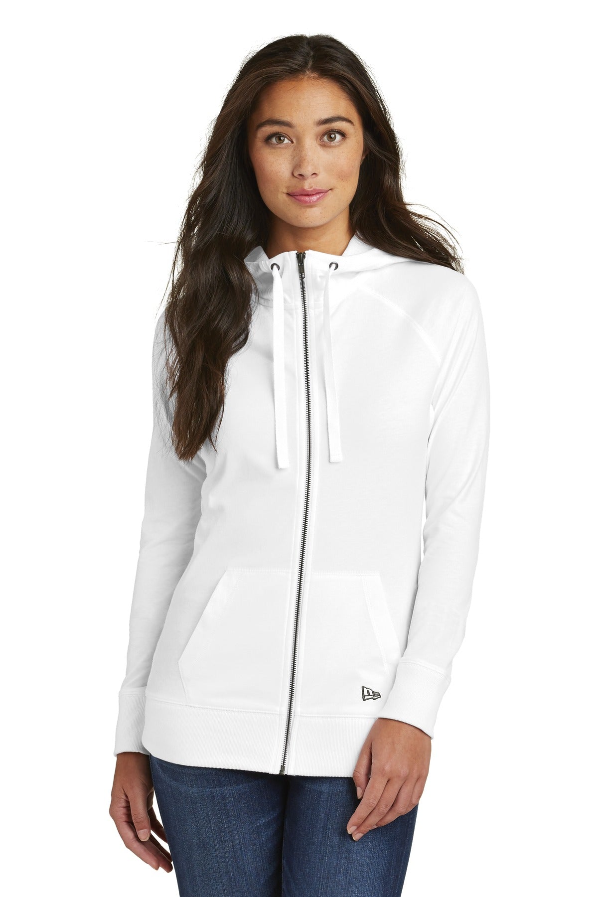 New Era Women's Sueded Cotton Blend Full-Zip Hoodie. LNEA122 Corporate Apparel Sweatshirts & Fleece