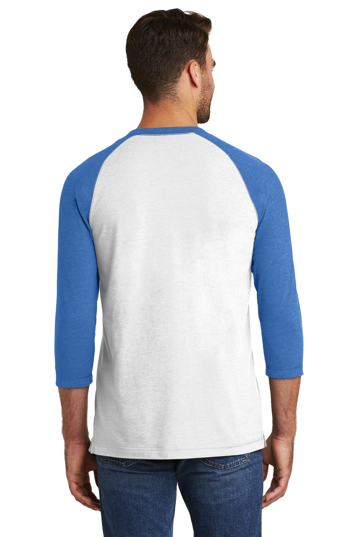 New Era Men's Sueded Cotton Blend 3/4-Sleeve Baseball Raglan Tee. NEA121 Corporate Apparel Shirts & Tops