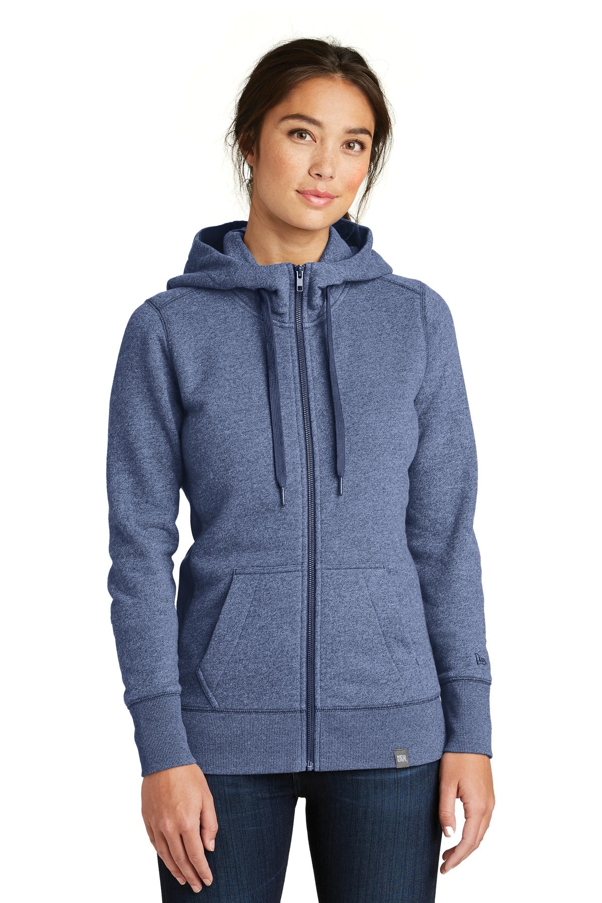 New Era Women's French Terry Full-Zip Hoodie. LNEA502 Corporate Apparel Sweatshirts & Fleece