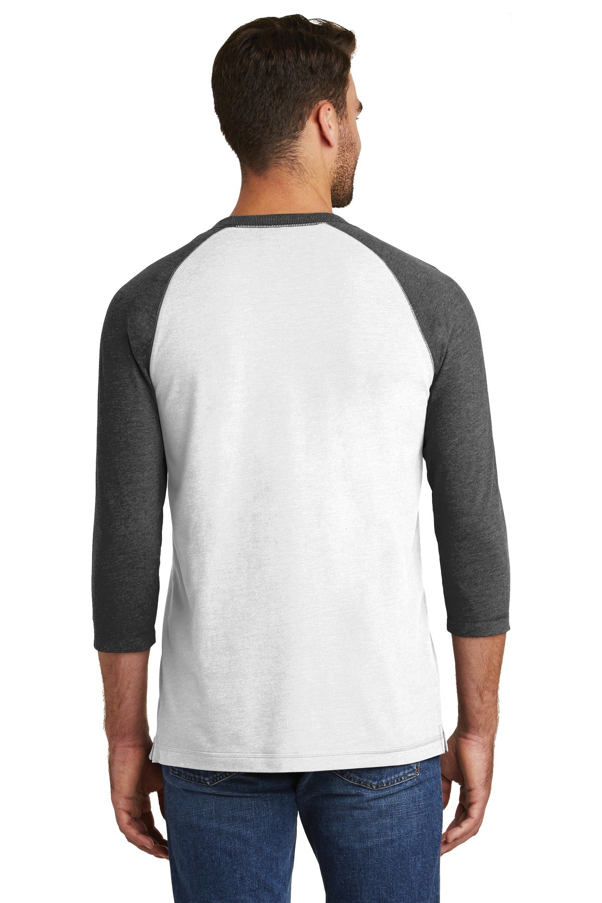 New Era Men's Sueded Cotton Blend 3/4-Sleeve Baseball Raglan Tee. NEA121 Corporate Apparel Shirts & Tops