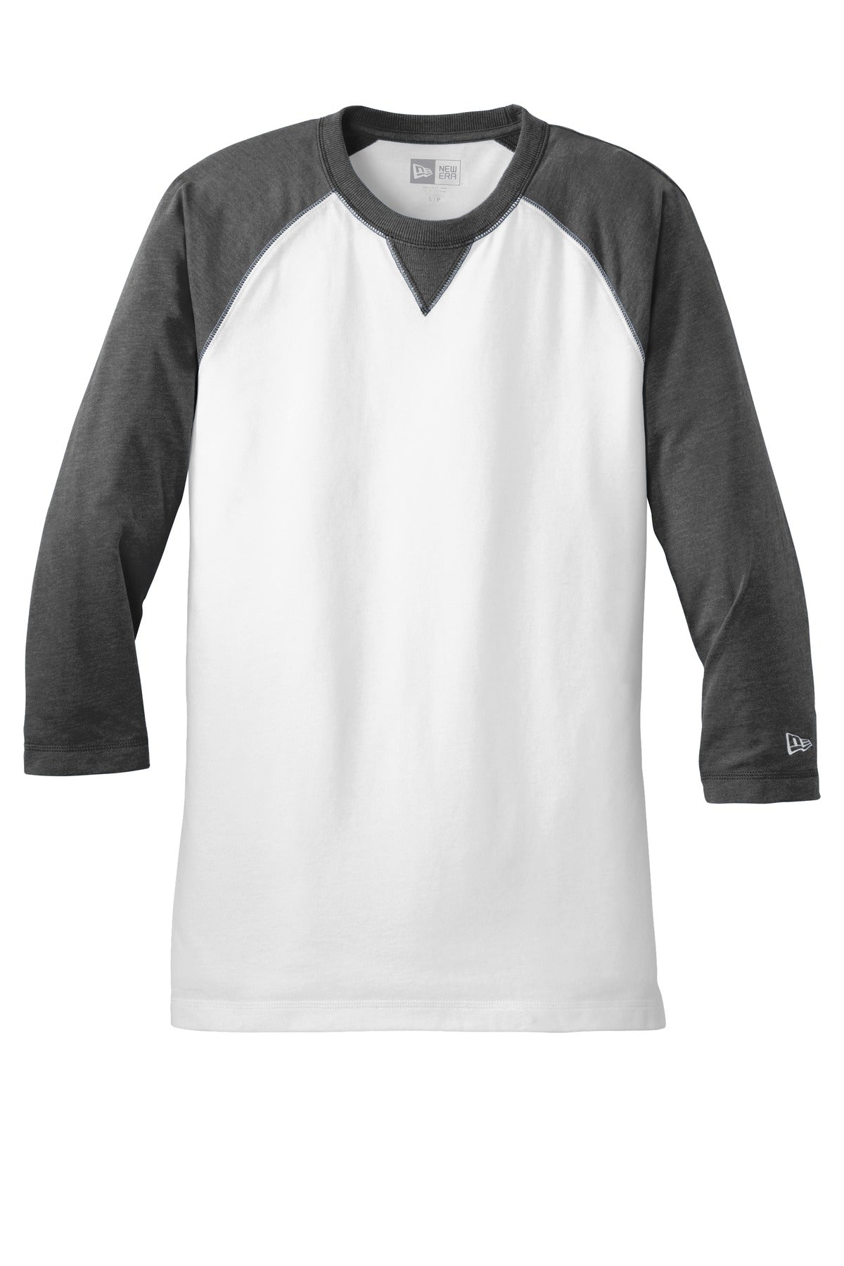 New Era Men's Sueded Cotton Blend 3/4-Sleeve Baseball Raglan Tee. NEA121 Corporate Apparel Shirts & Tops