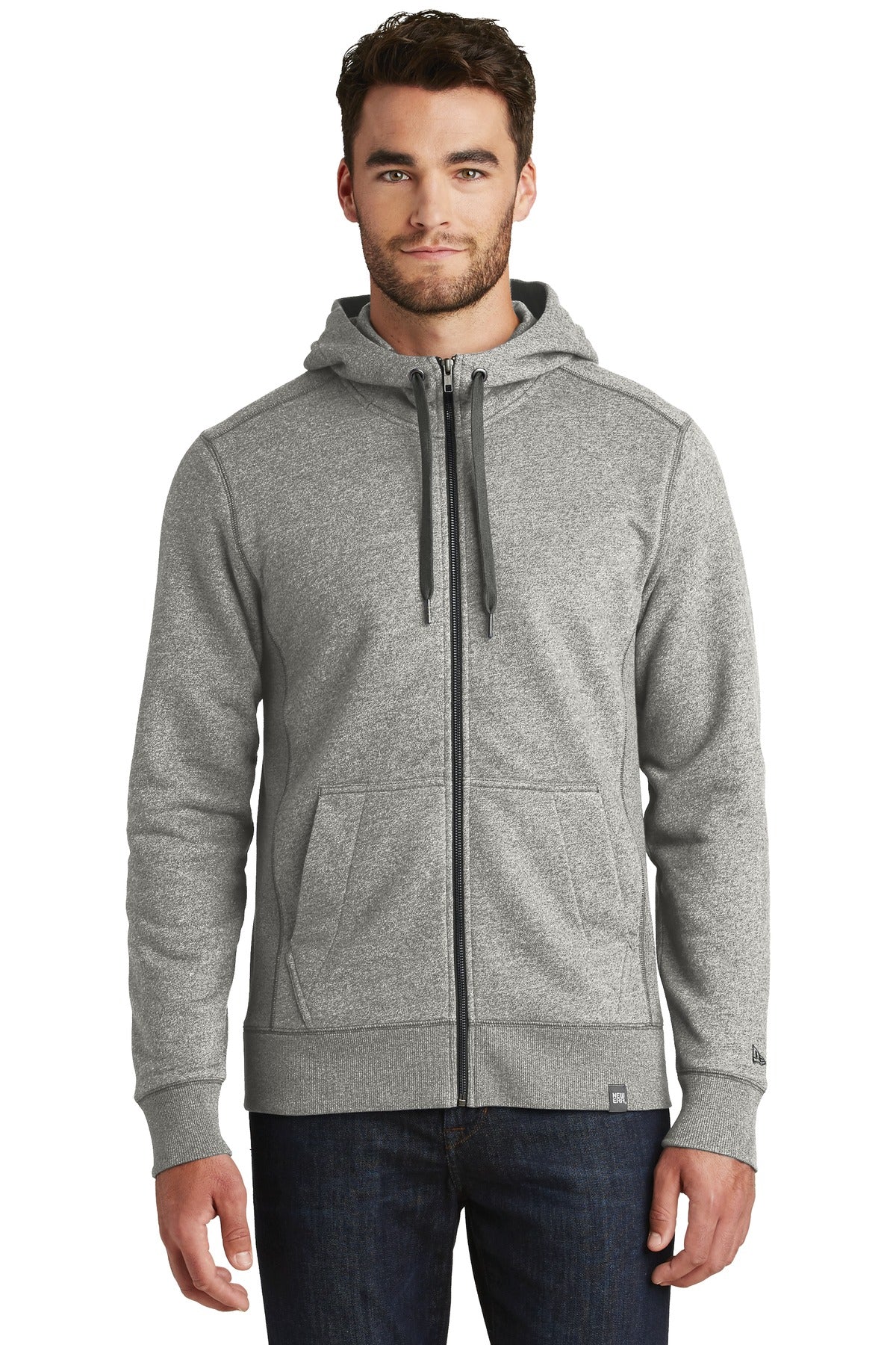 New Era Men's French Terry Full-Zip Hoodie. NEA502 Corporate Apparel Sweatshirts & Fleece