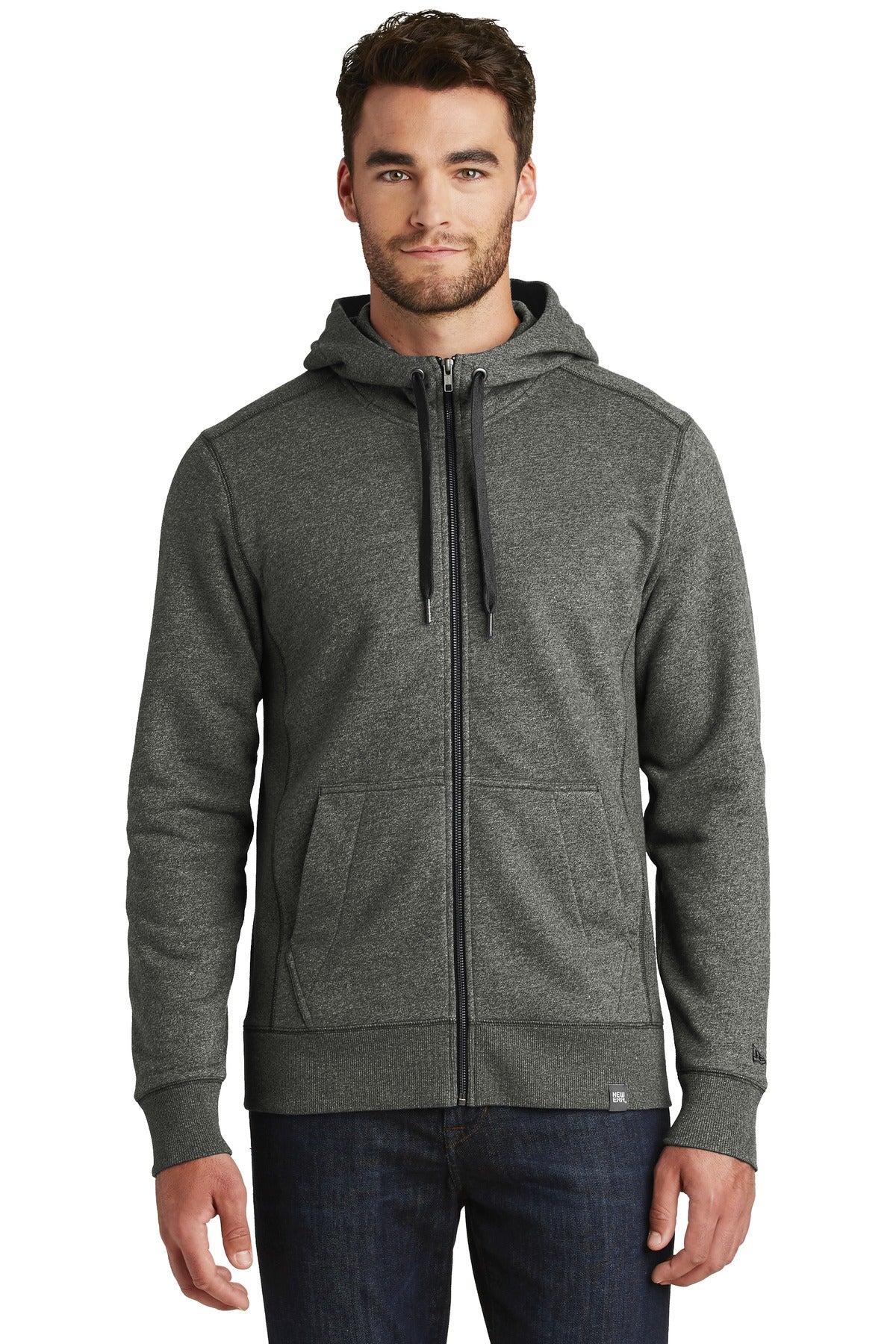 New Era Men's French Terry Full-Zip Hoodie. NEA502 Corporate Apparel Sweatshirts & Fleece