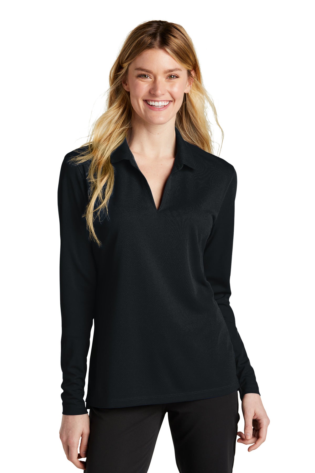 Nike Women's Dri-FIT Micro Pique 2.0 Long Sleeve Polo. NKDC2105 Corporate Apparel Shirts & Tops