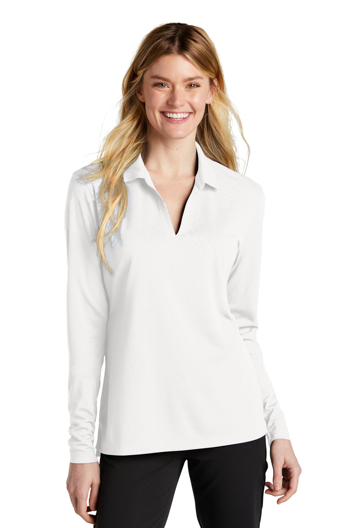 Nike Women's Dri-FIT Micro Pique 2.0 Long Sleeve Polo. NKDC2105 Corporate Apparel Shirts & Tops