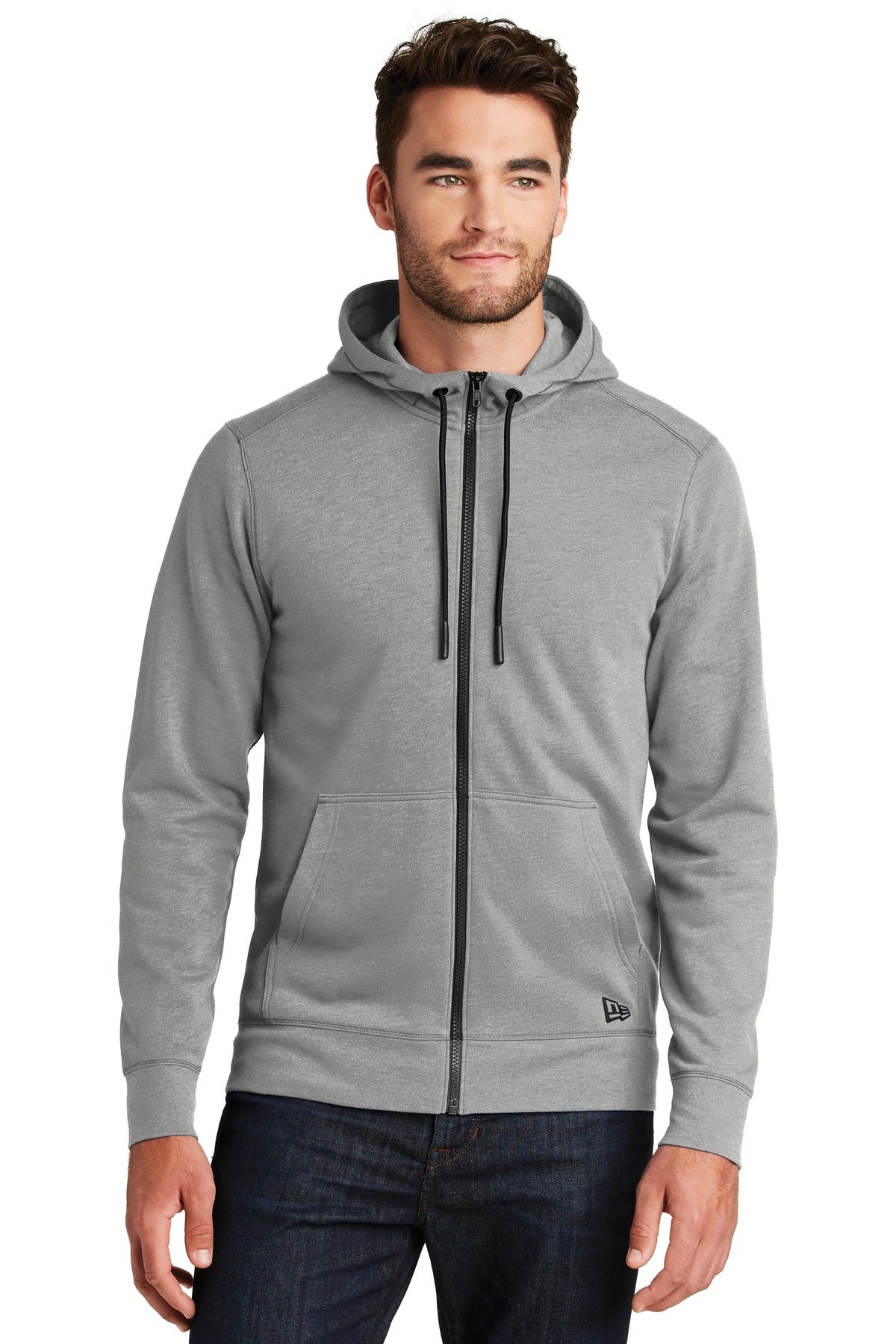 New Era Men's Tri-Blend Fleece Full-Zip Hoodie. NEA511 Corporate Apparel Sweatshirts & Fleece