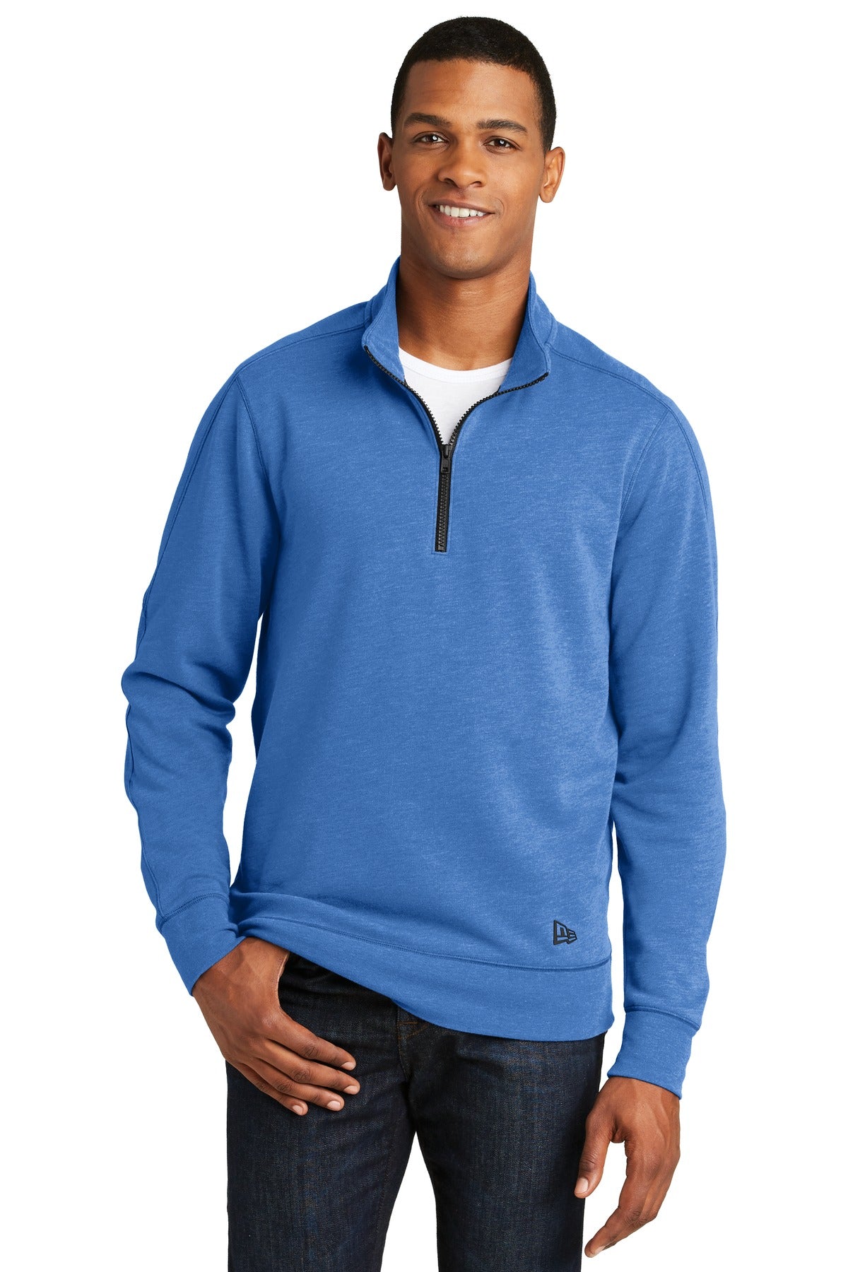 New Era Men's Tri-Blend Fleece 1/4-Zip Pullover. NEA512 Corporate Apparel Sweatshirts & Fleece