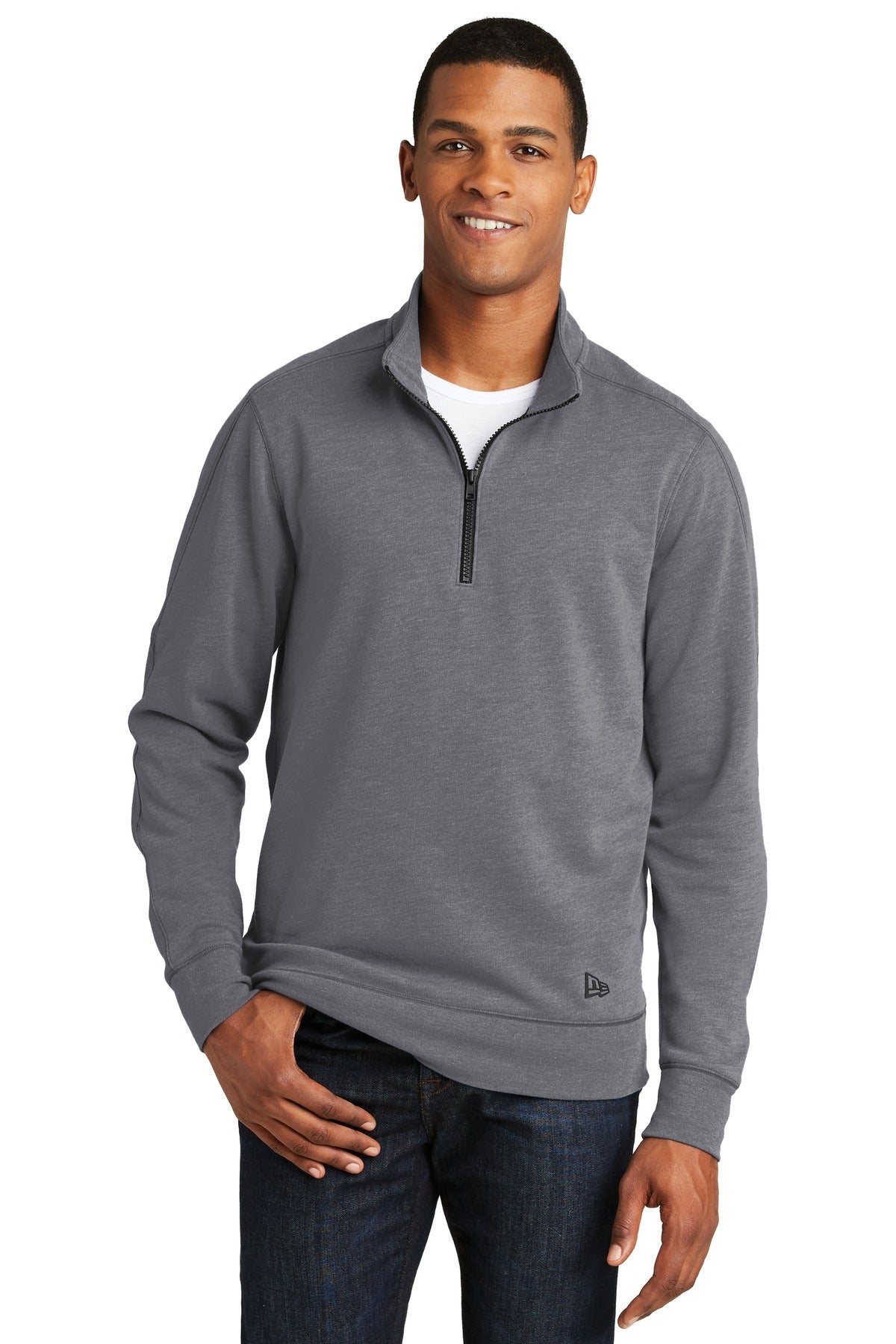 New Era Men's Tri-Blend Fleece 1/4-Zip Pullover. NEA512 Corporate Apparel Sweatshirts & Fleece