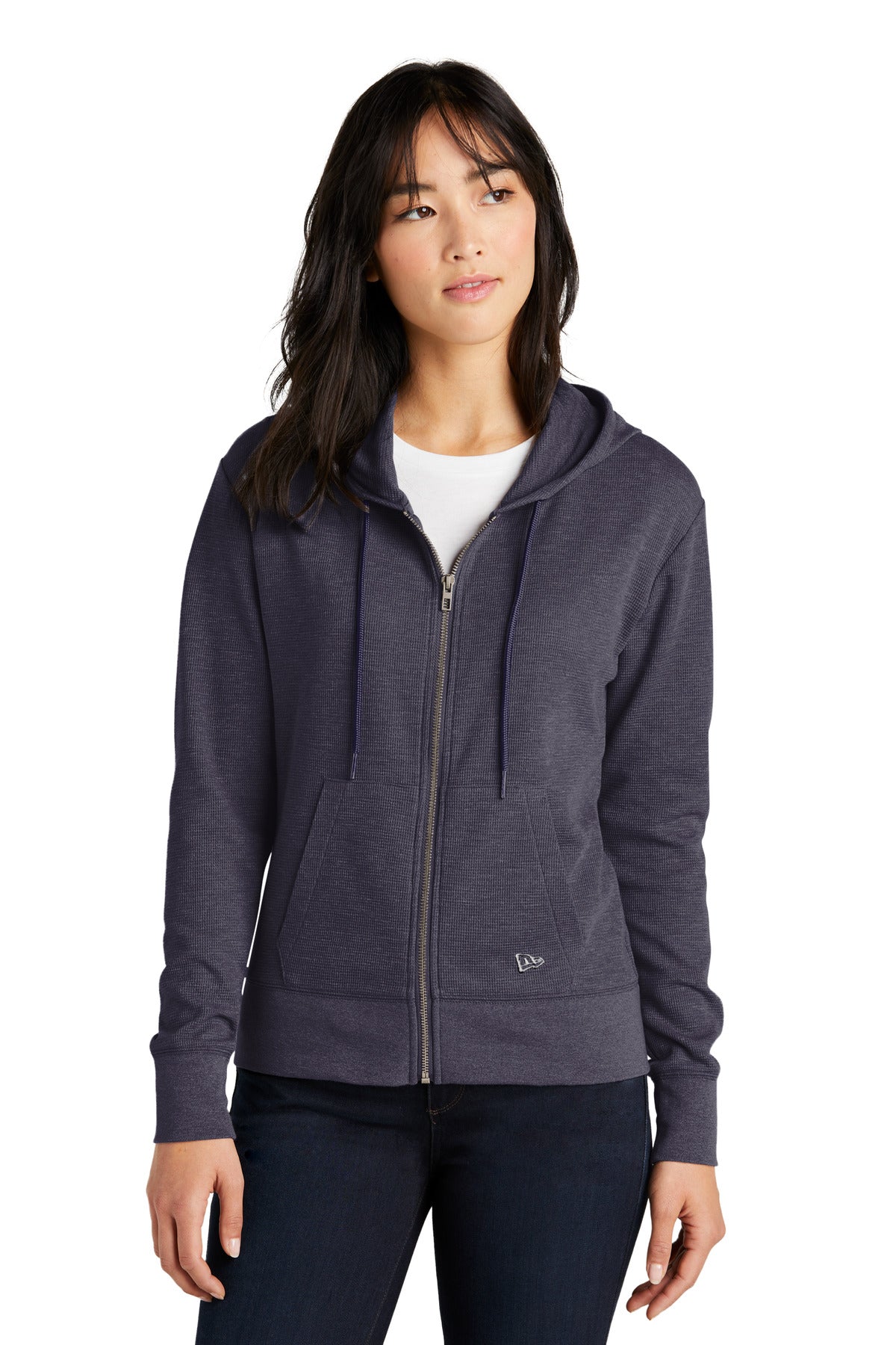 New Era Women's Thermal Full-Zip Hoodie. LNEA141 Corporate Apparel Sweatshirts & Fleece