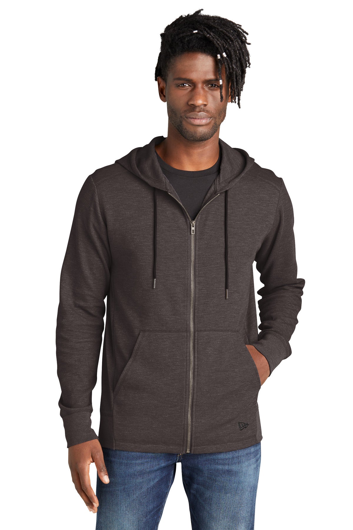 New Era Men's Thermal Full-Zip Hoodie. NEA141 Corporate Apparel Sweatshirts & Fleece