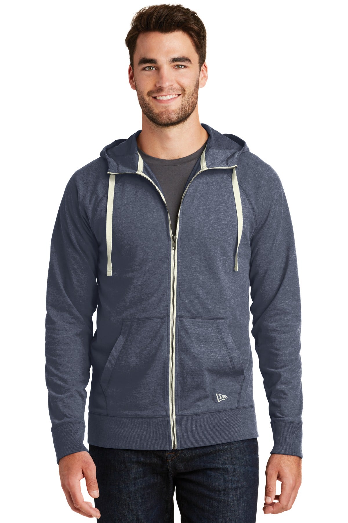 New Era Men's Sueded Cotton Blend Full-Zip Hoodie. NEA122 Corporate Apparel Sweatshirts & Fleece